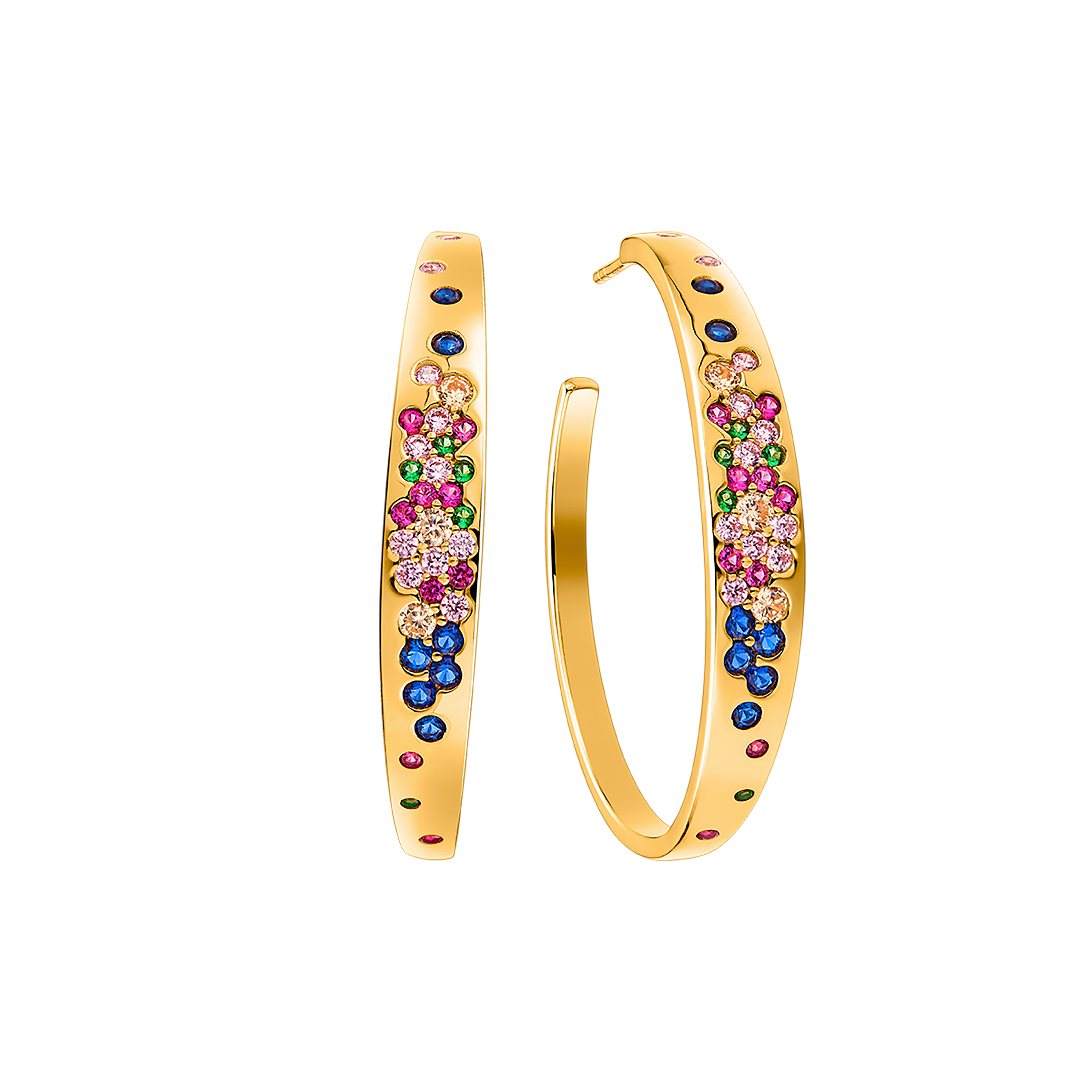 Love Wins Rainbow Zirconia Blossom Earrings Sterling Sliver Gold Plated