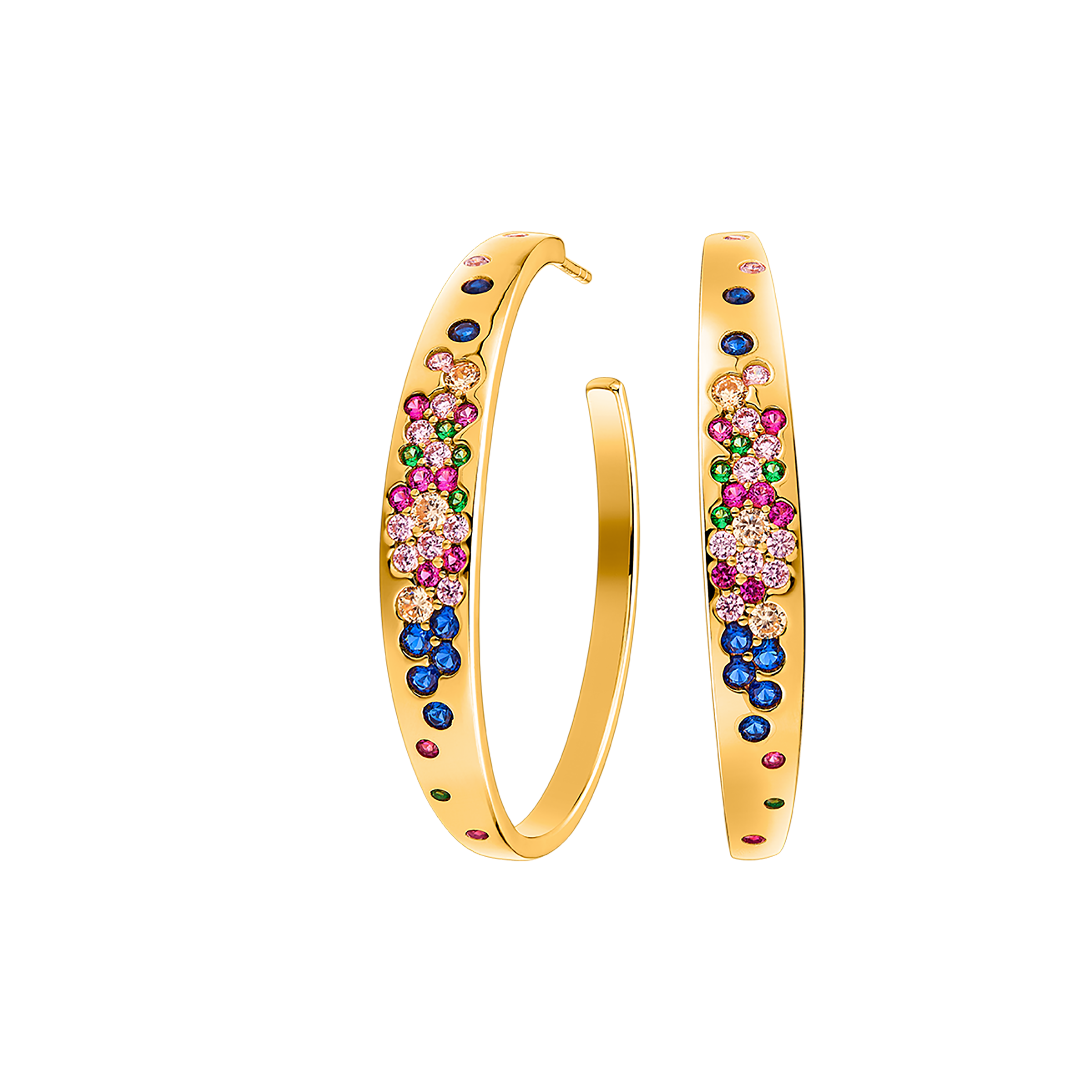 Love Wins Rainbow Zirconia Blossom Earrings Sterling Sliver Gold Plated