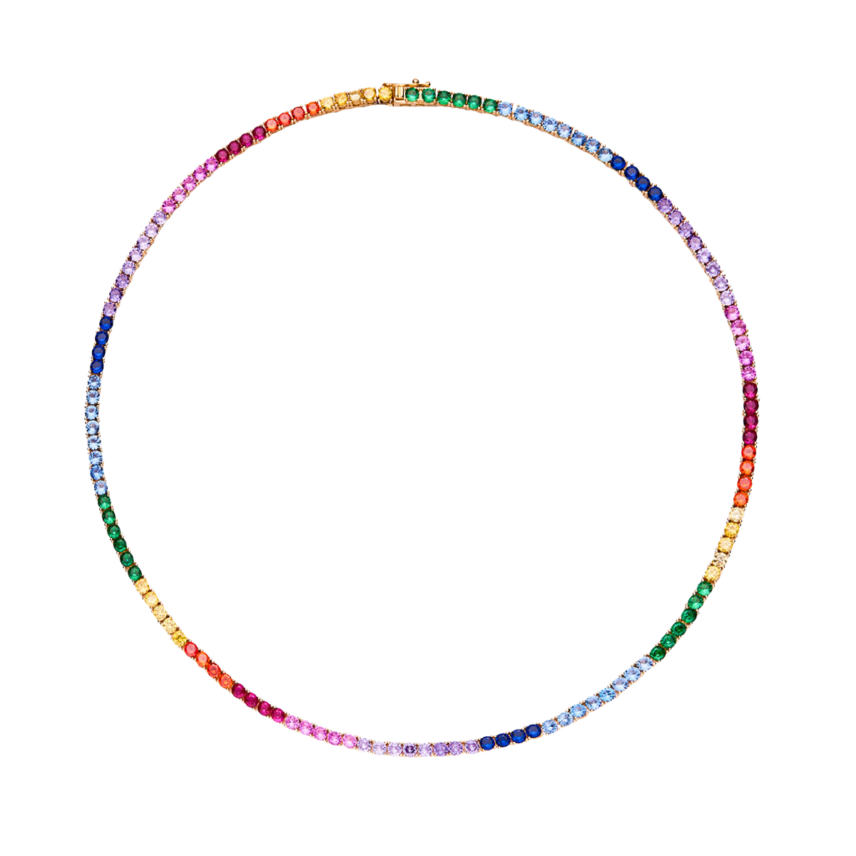 Love Wins Rainbow Zirconia Tennis Necklace Sterling Sliver Gold Plated