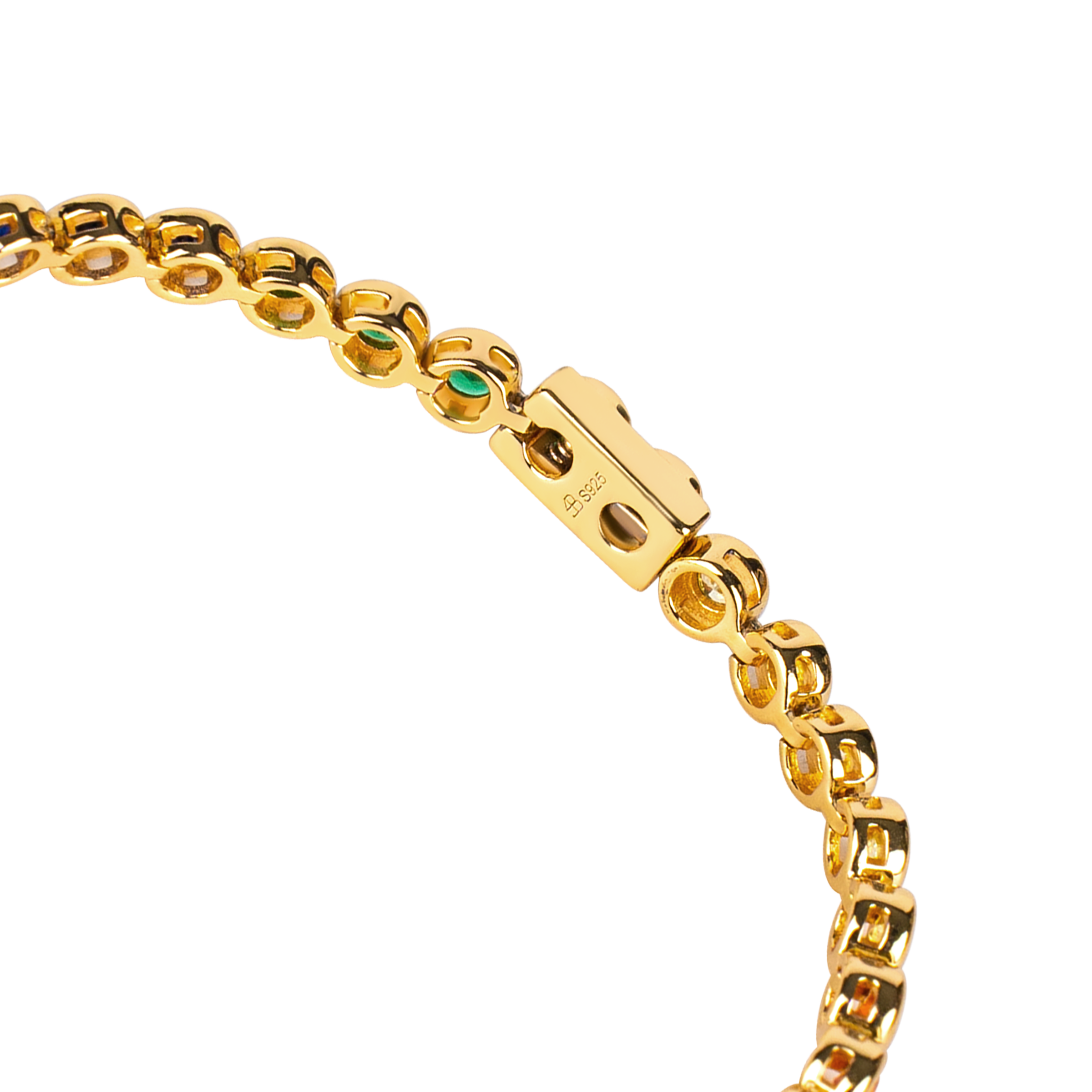 Love Wins Rainbow Zirconia Gold Tennis Bracelet Sterling Sliver Gold Plated