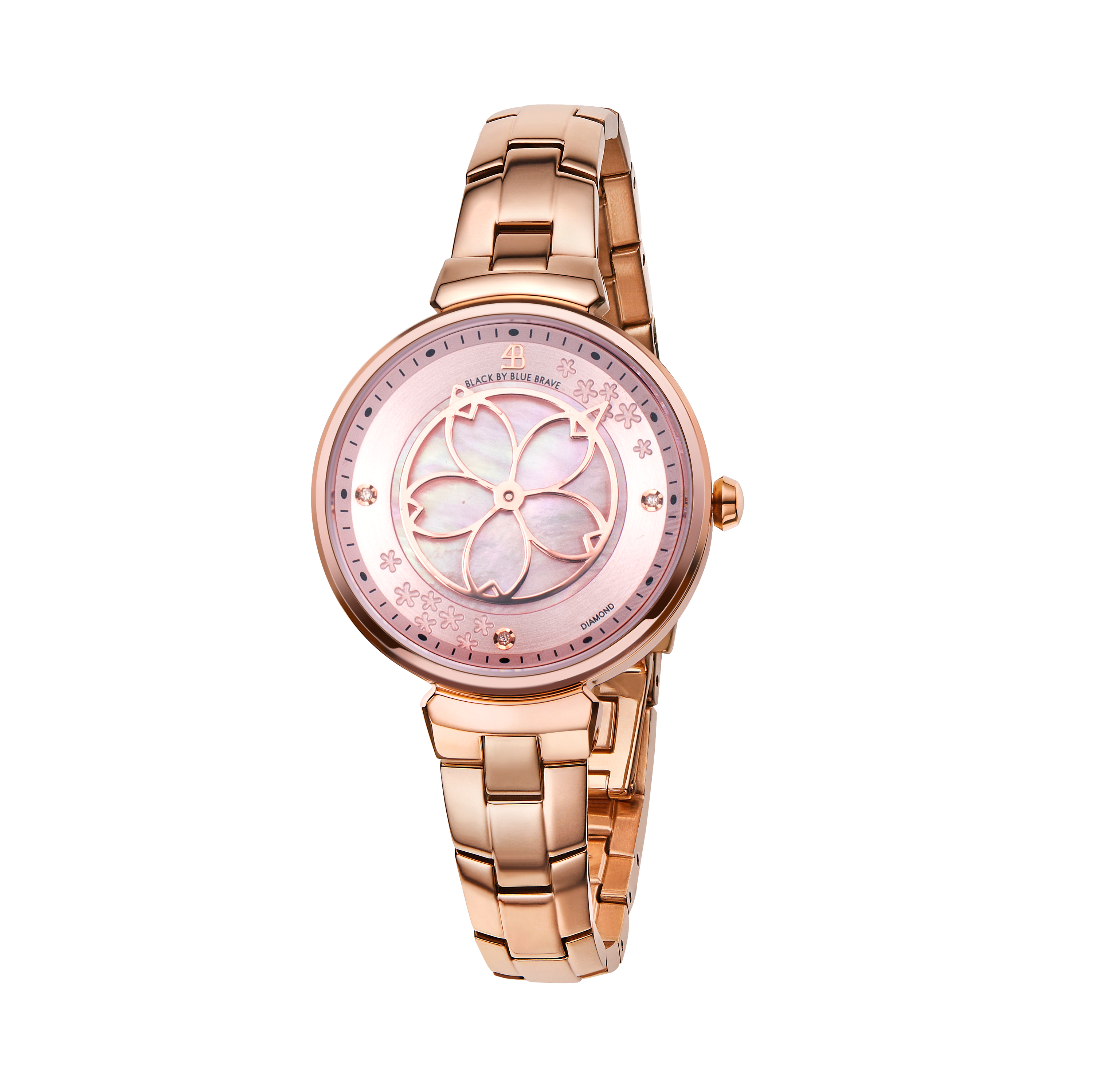 Cherry Blossom Watch | Sakura Petal Hand Rose Gold Bracelet Watch | 4B