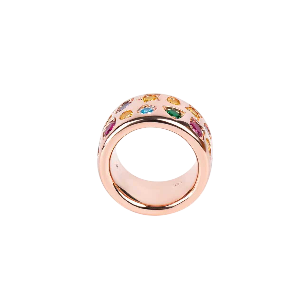 Love Wins Rainbow Zirconia Galaxy Ring (Sterling Sliver, Rosegold Plated)