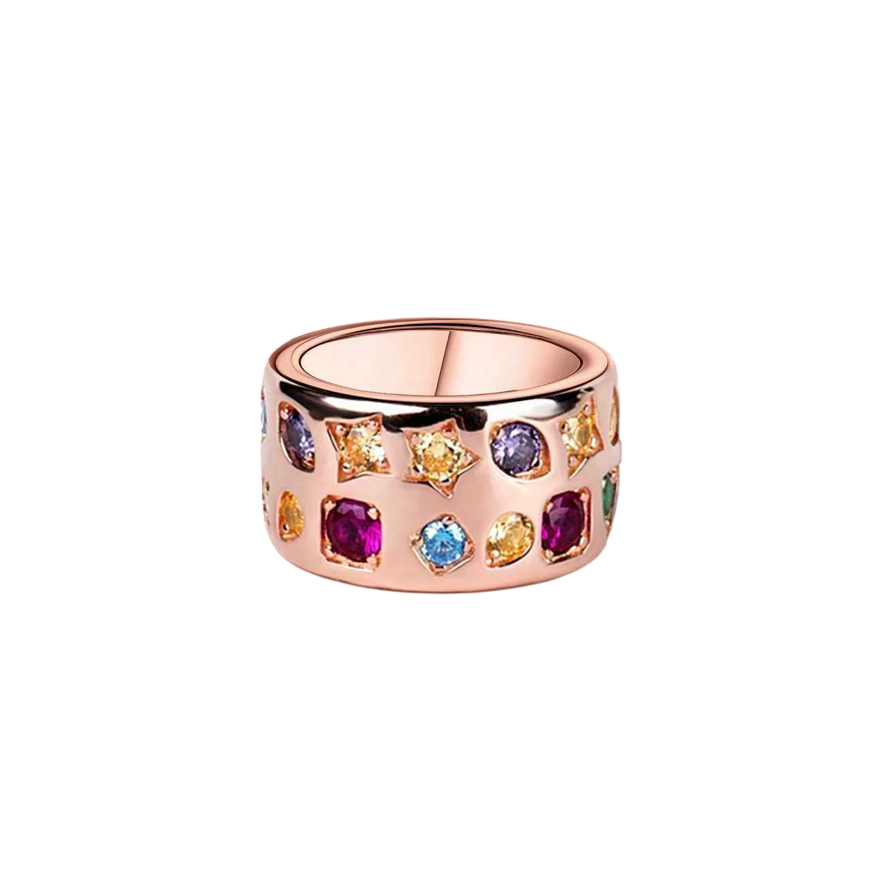 Love Wins Rainbow Zirconia Galaxy Ring (Sterling Sliver, Rosegold Plated)