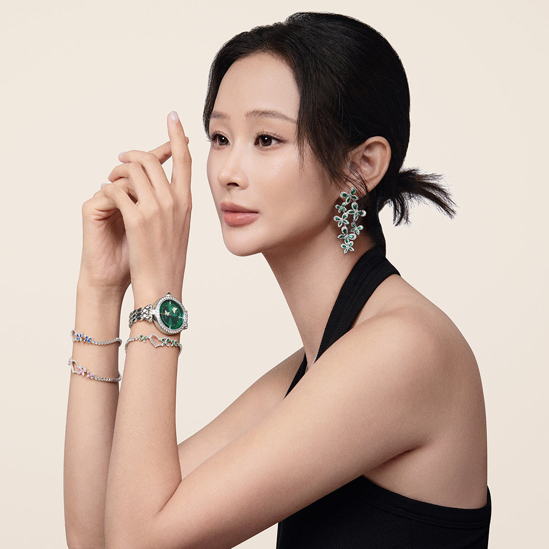 Butterfly Lovers 34mm Green Dial Moving Butterfly Hands Silver Bracelet Watch - BLACK BY BLUE BRAVE