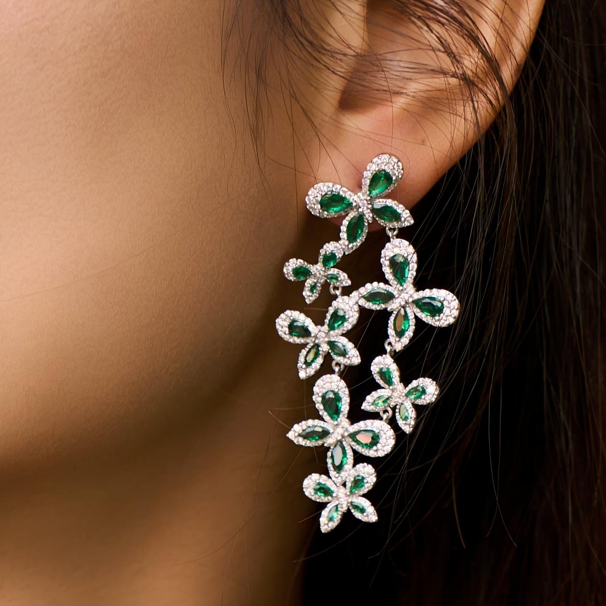 Butterfly Garden Green Stone Butterfly Earrings - BLACK BY BLUE BRAVE