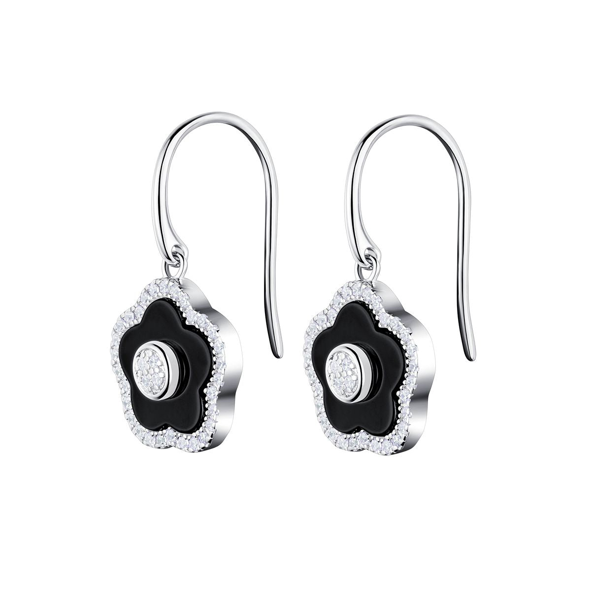 FLORAL CERAMIC EARRINGS - BLACK BY BLUE BRAVE
