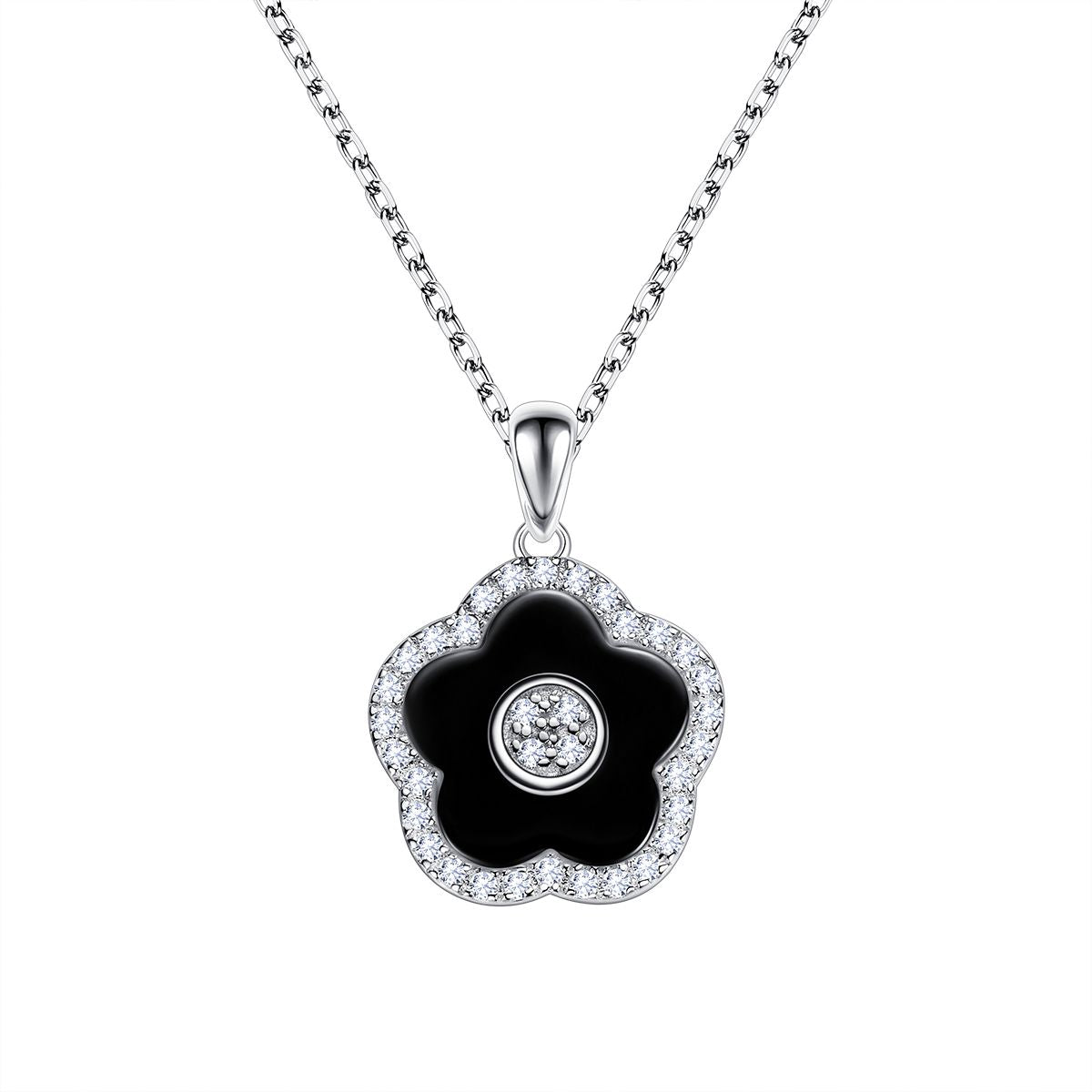 FLORAL CERAMIC NECKLACE - BLACK BY BLUE BRAVE