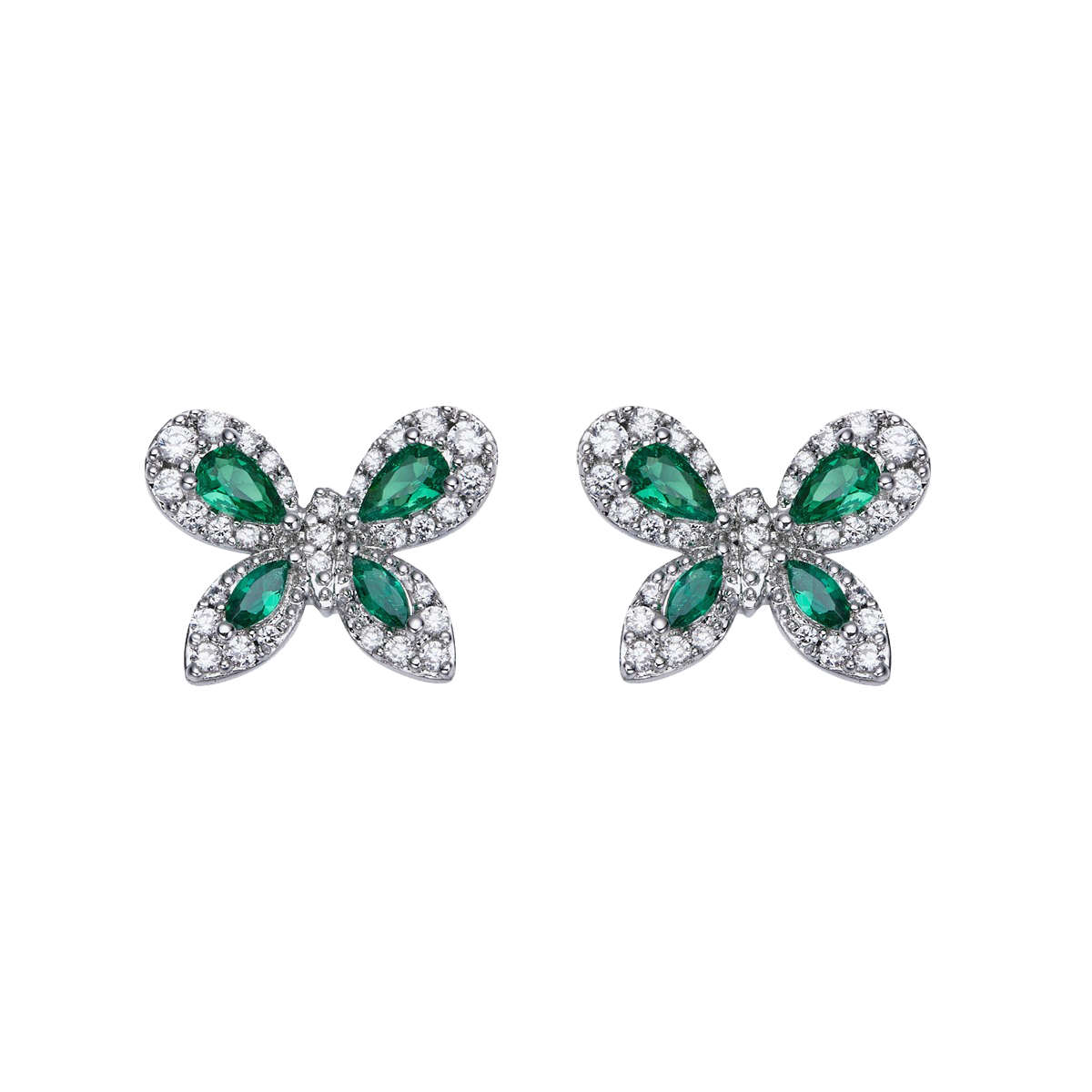 Butterfly Garden Green Stone Butterfly Stud Earrings - BLACK BY BLUE BRAVE