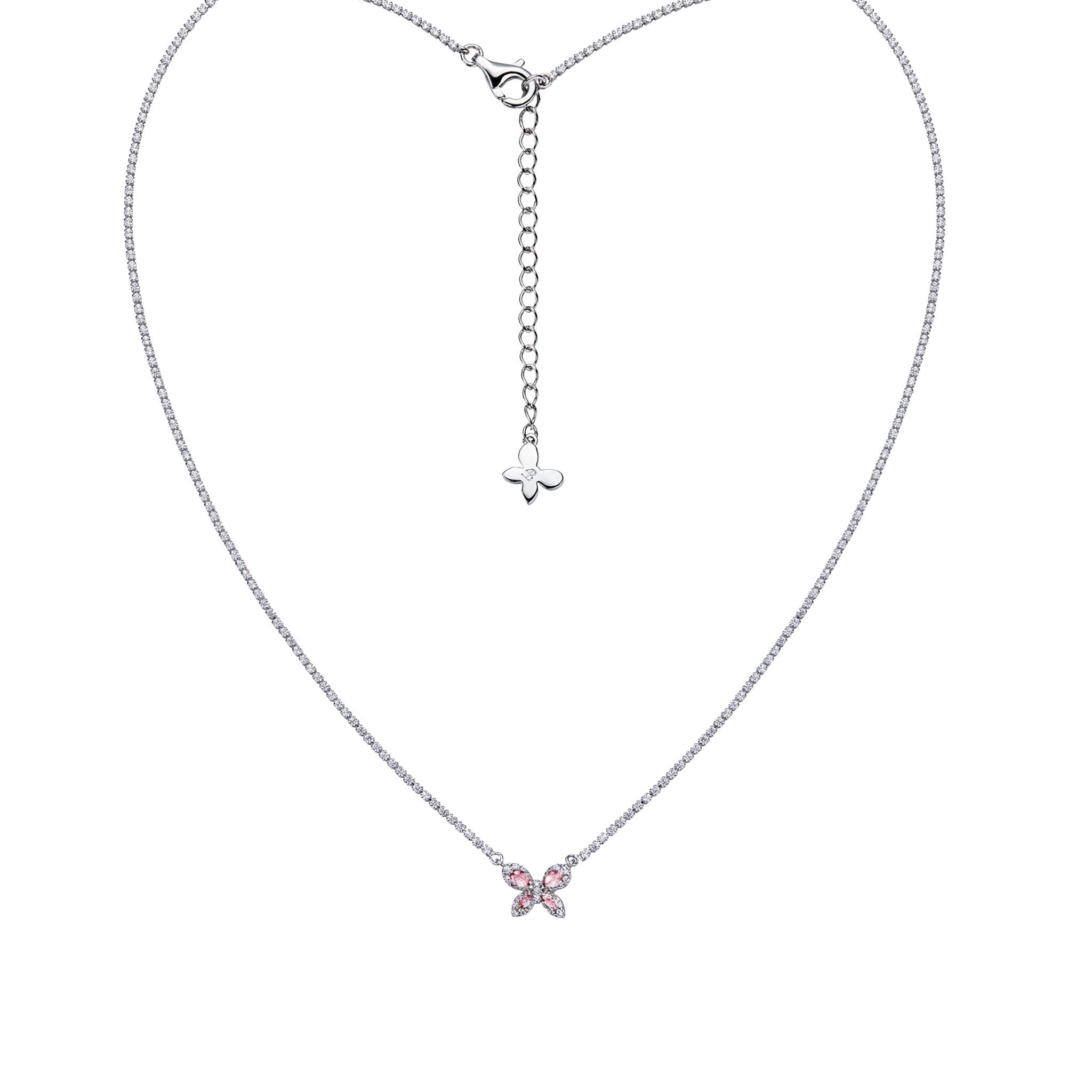 Butterfly Garden Pink Stone Butterfly Pendant Necklace - BLACK BY BLUE BRAVE