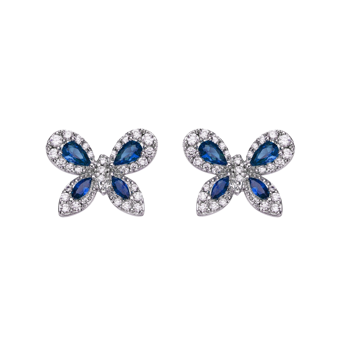 Butterfly Garden Blue Stone Butterfly Stud Earrings - BLACK BY BLUE BRAVE