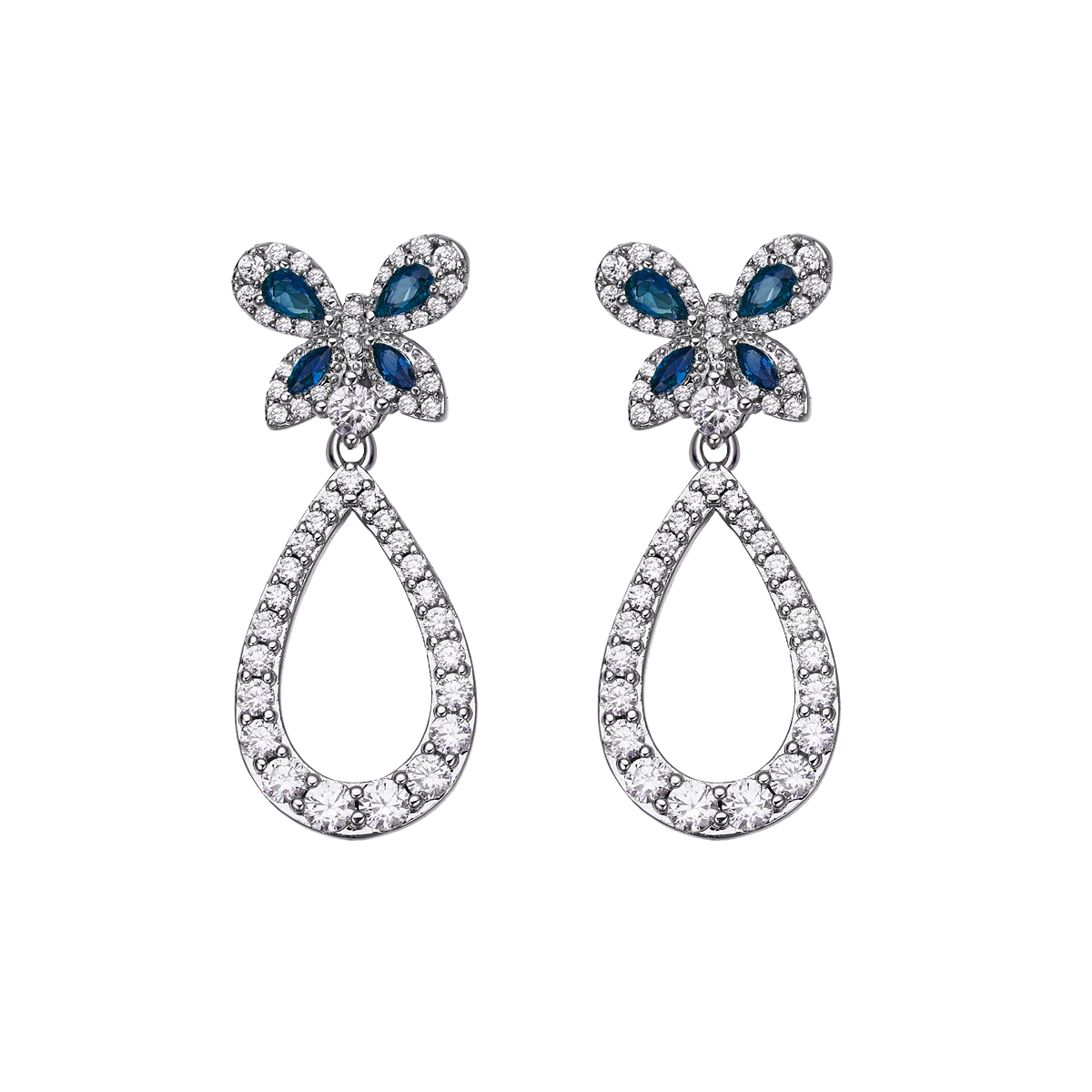 Butterfly Garden Blue Stone Teardrop Butterfly Earrings - BLACK BY BLUE BRAVE