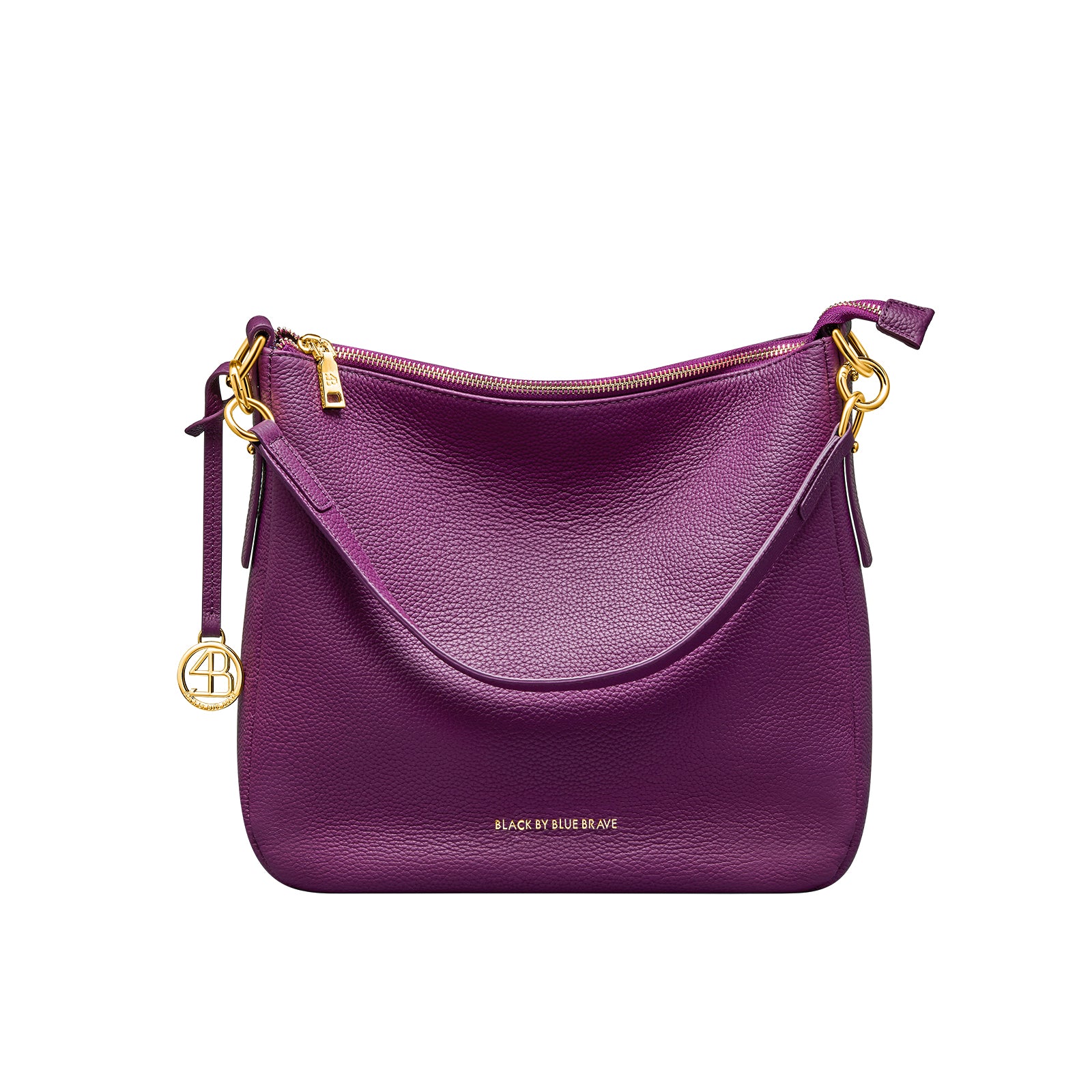 AMK PURPLE LEATHER HANDBAG - BLACK BY BLUE BRAVE