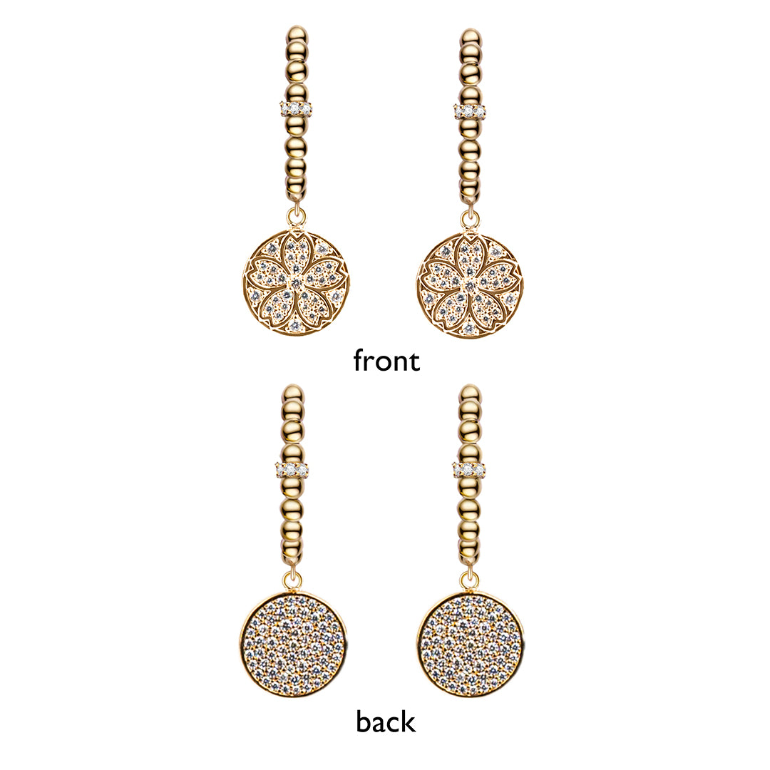 Cherry Blossom Symphony Sakura Gold Baby's Breath Earrings (18K Gold Plated)