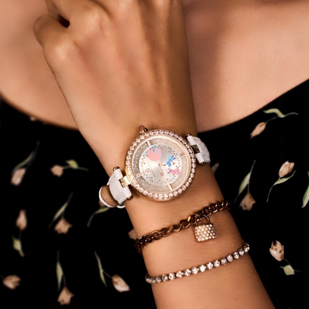 Cowherd and Weaver Girl 34mm White Dial Magpies Bridge Genuine Leather Strap Watch (One Watch & Two Bracelet) - BLACK BY BLUE BRAVE