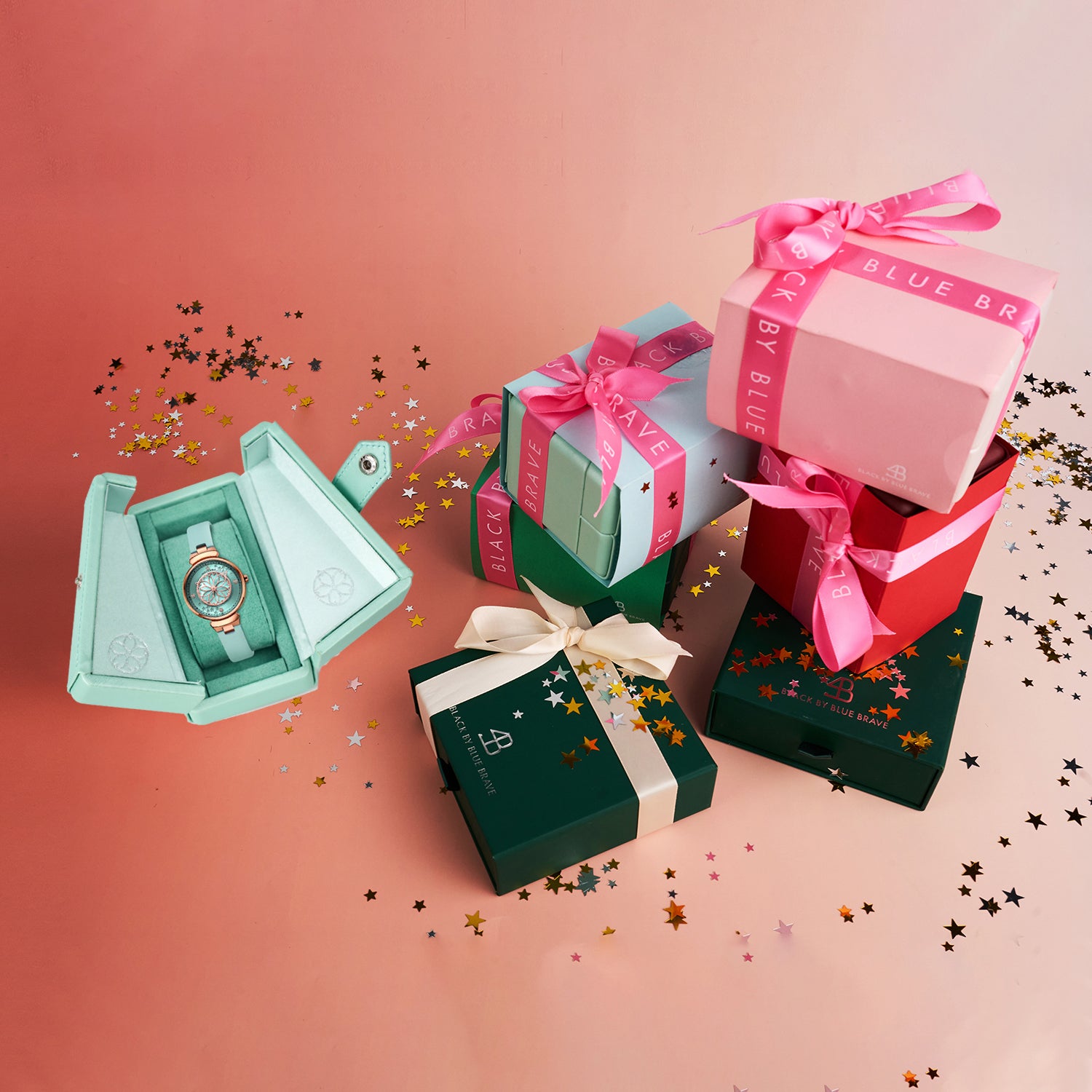 Women's Watches-Blue Cherry Blossom Watch-Leather Strap Watch