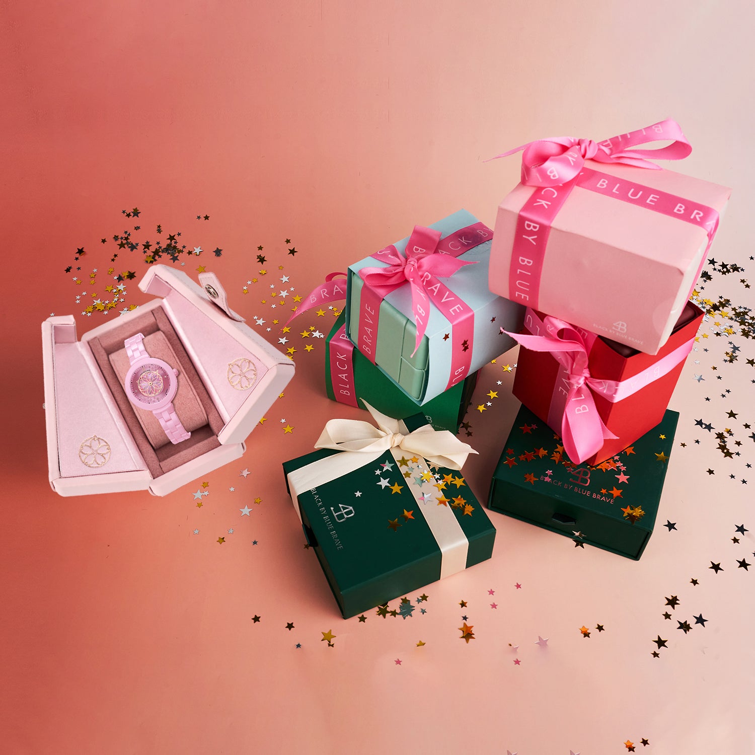 Women's Watches-Pink Cherry Blossom Ceramic Watch