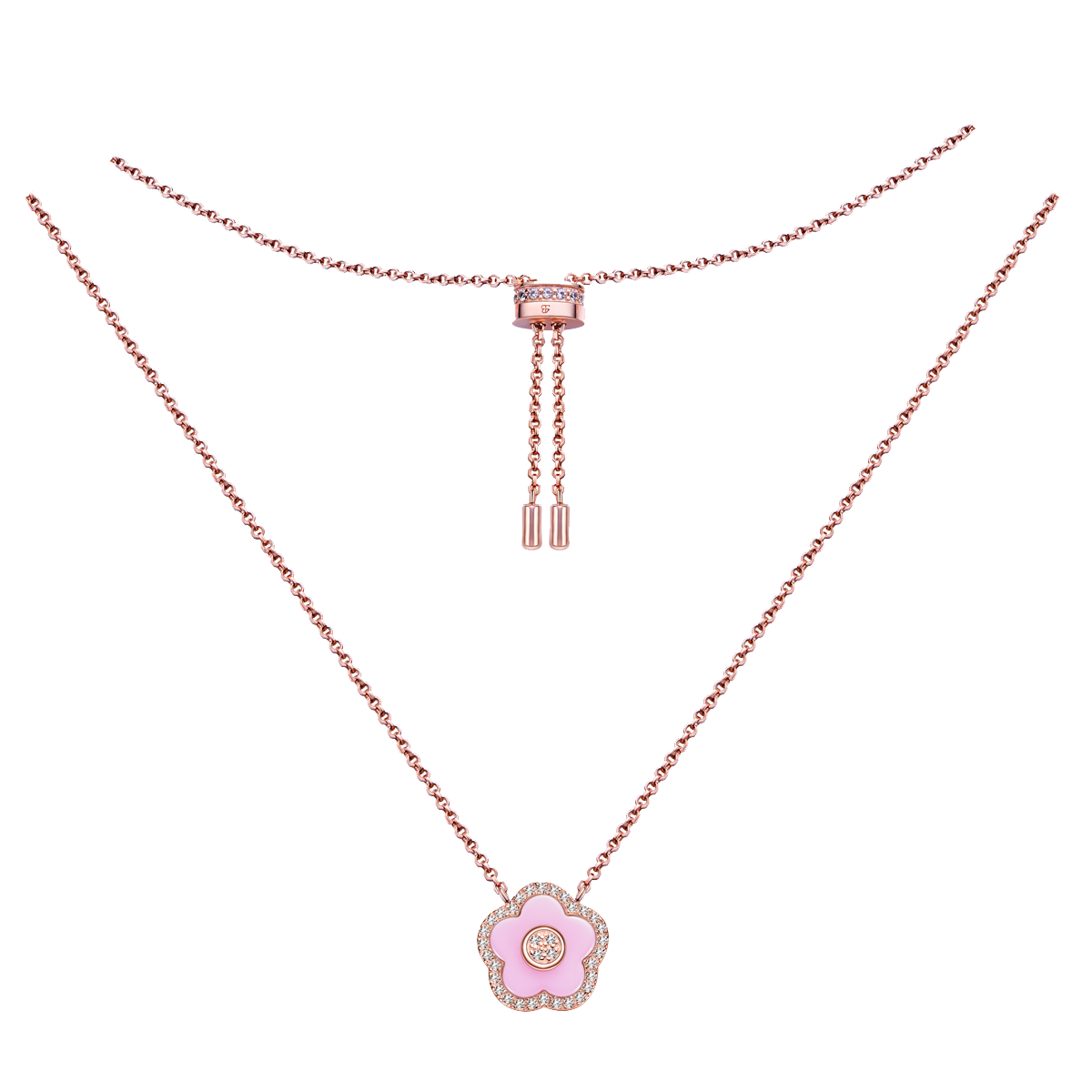 Jewelry Necklace-Cherry Blossom Pink Necklace