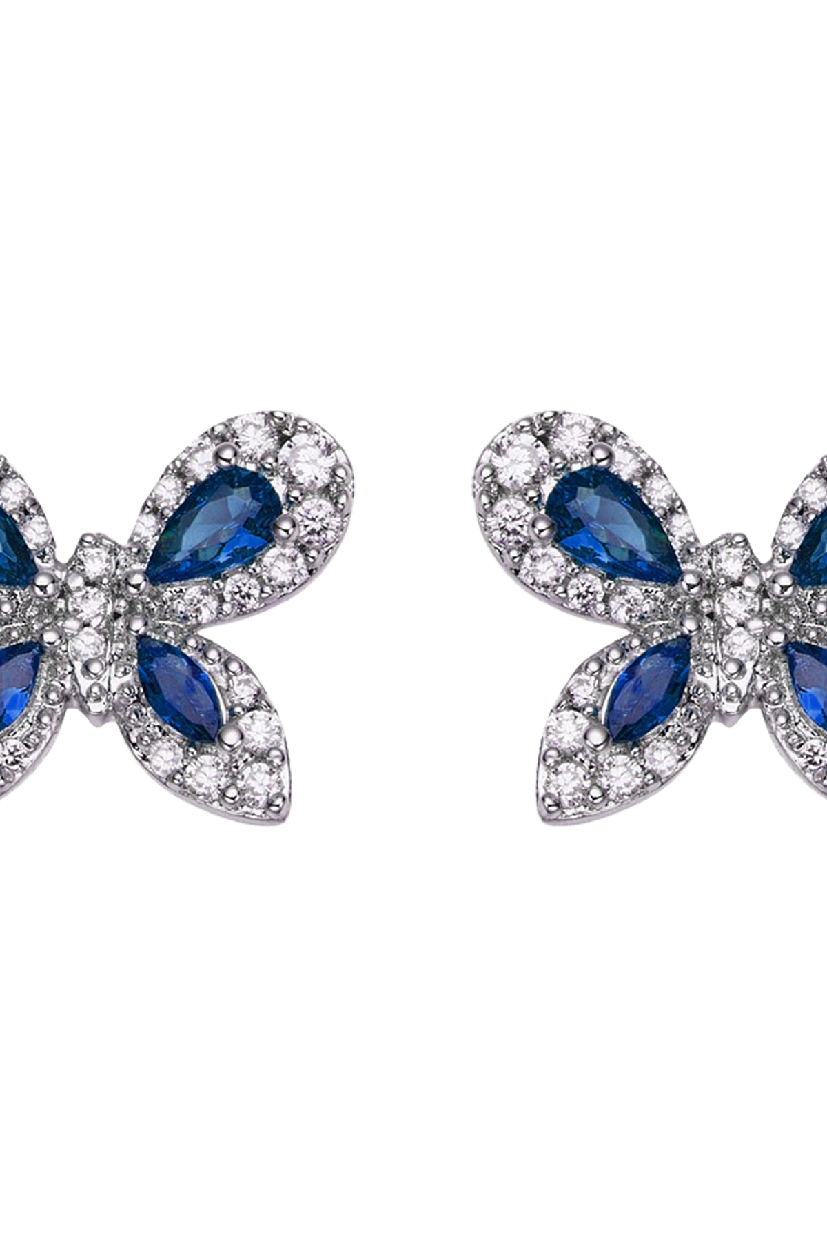 Butterfly Garden Stud Earrings Silver