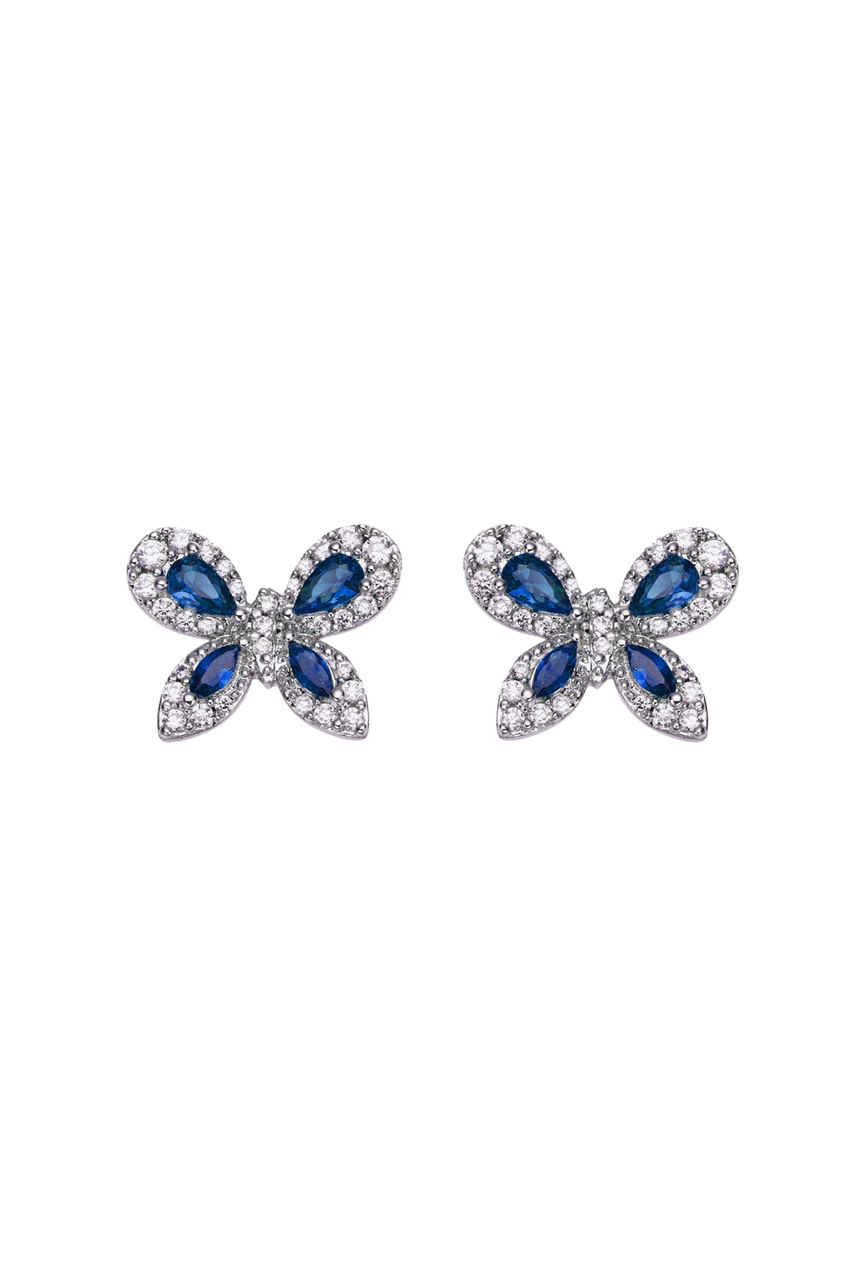 Butterfly Garden Stud Earrings Silver