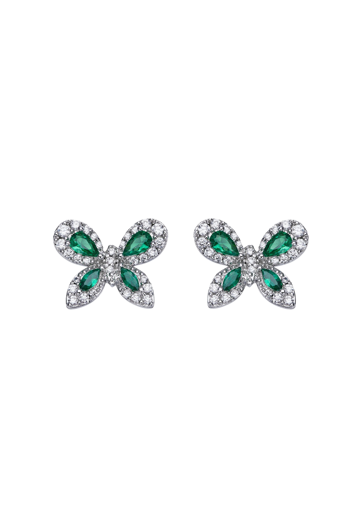 Butterfly Garden Stud Earrings Silver