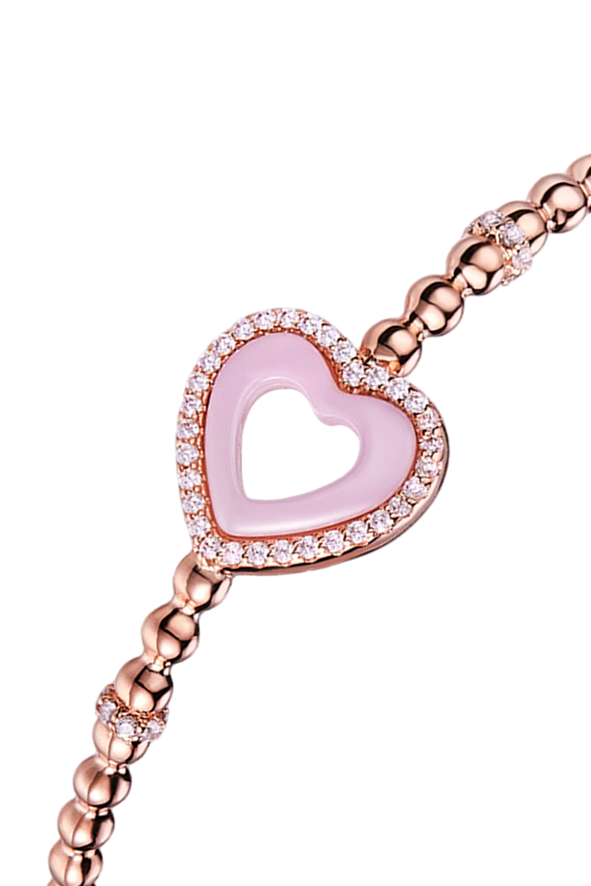 Butterfly Heart Ceramic Earrings Rose Gold