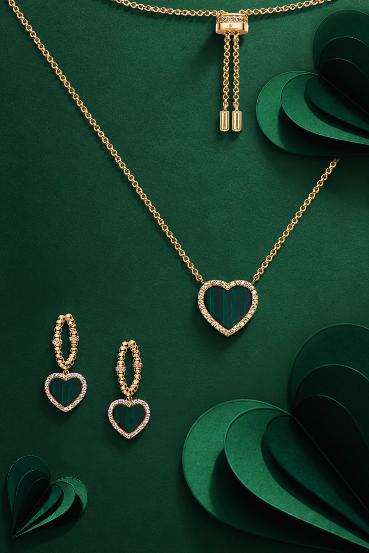 Butterfly Heart Malachite Necklace Gold - BLACK BY BLUE BRAVE