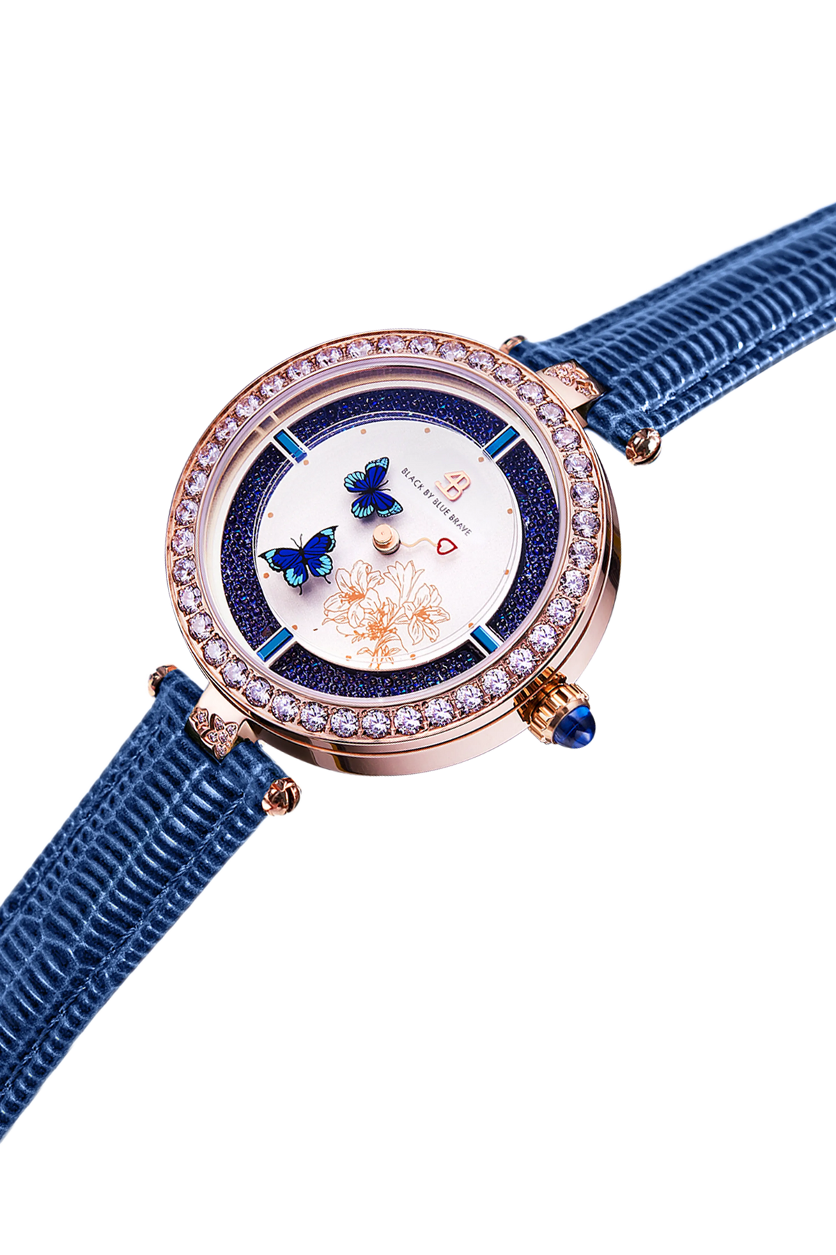 Butterfly Lovers Classic Blue Letaher Rose Gold