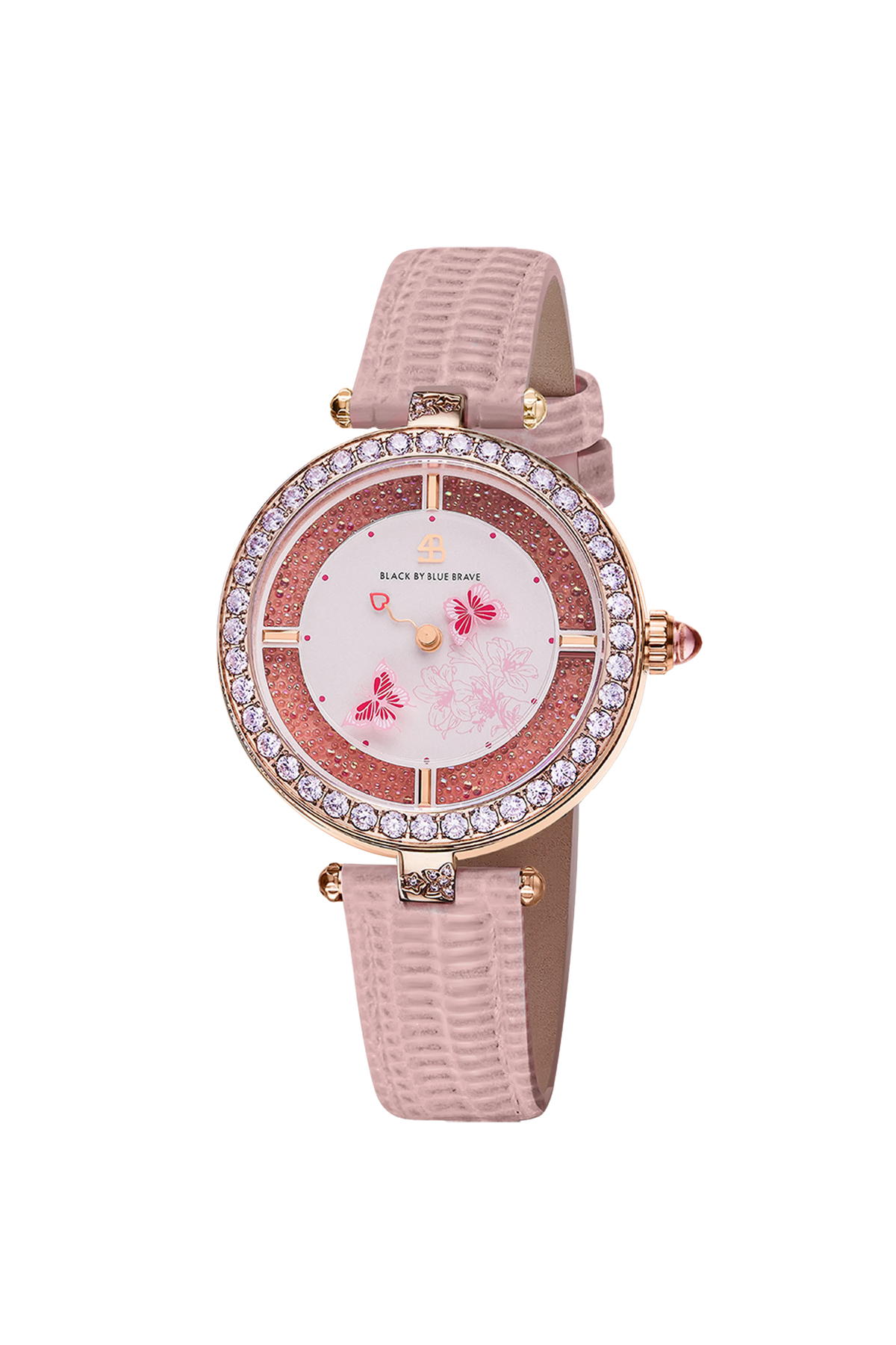 Butterfly Lovers Classic Pink Letaher Rose Gold