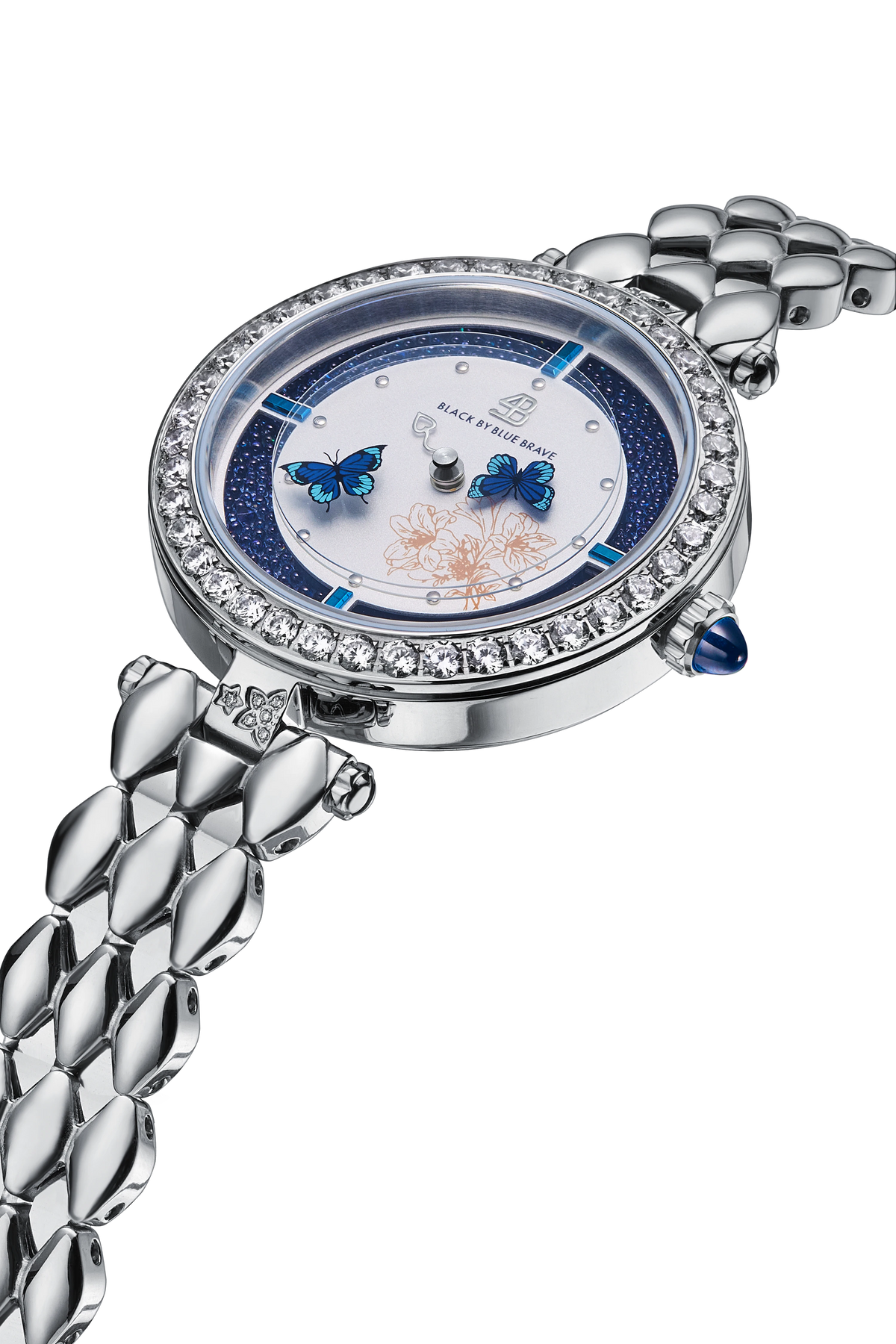 Butterfly Lovers Classic Blue Dial Silver Bracelet