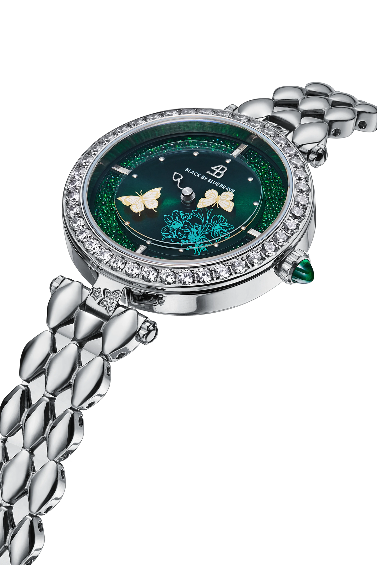 Butterfly Lovers Classic Green Dial Silver Bracelet