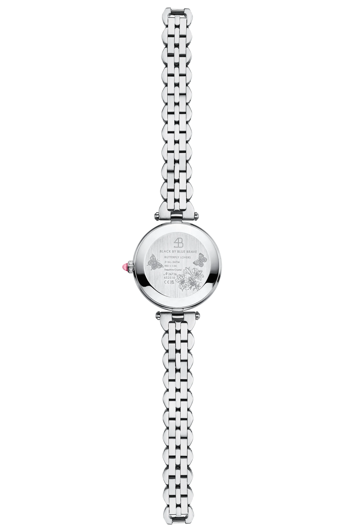 Butterfly Lovers Classic Pink Dial Silver Bracelet