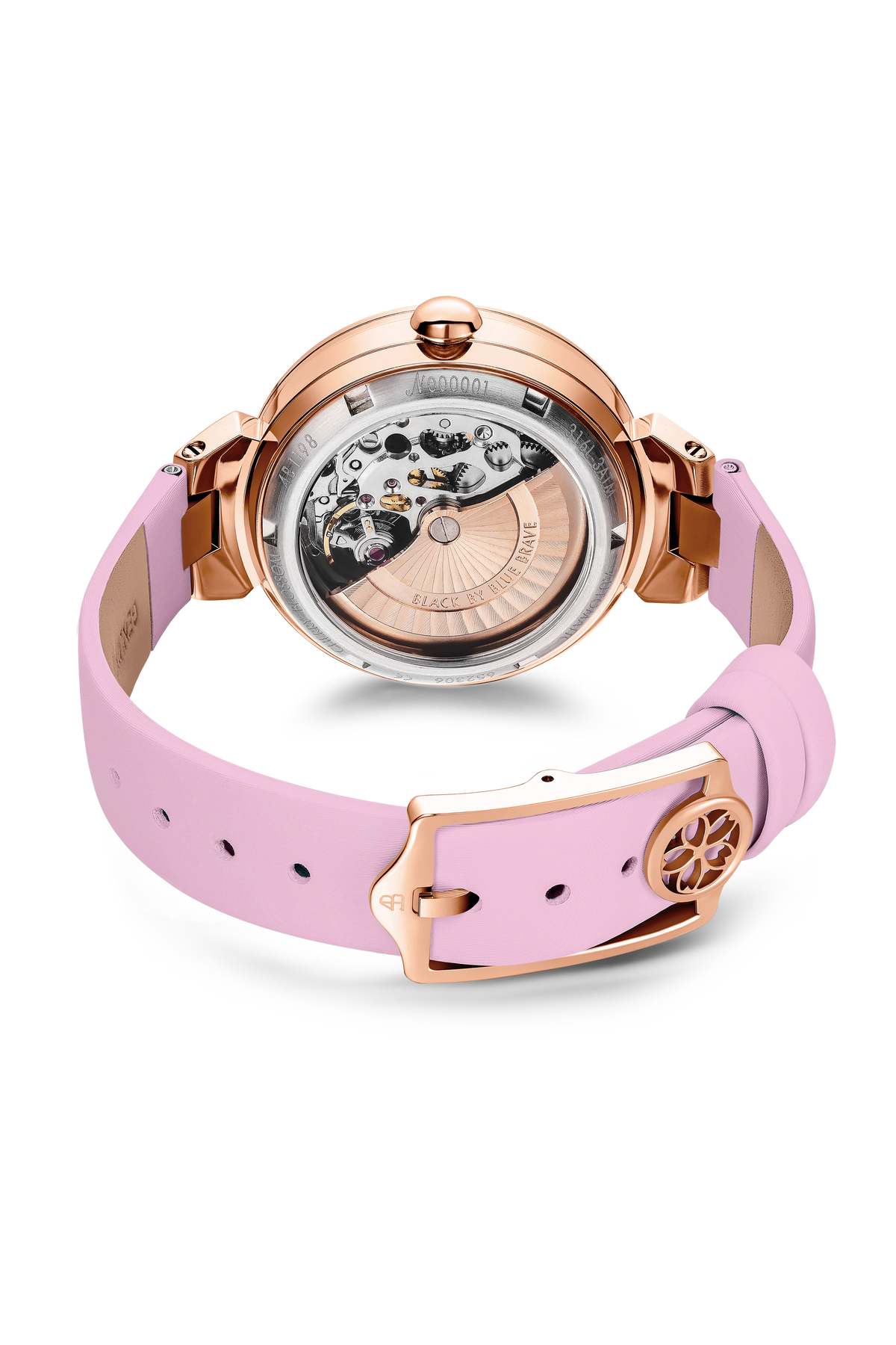 Cherry Blossom Automatikuhr Roségold Rosa Zifferblatt Lederarmband