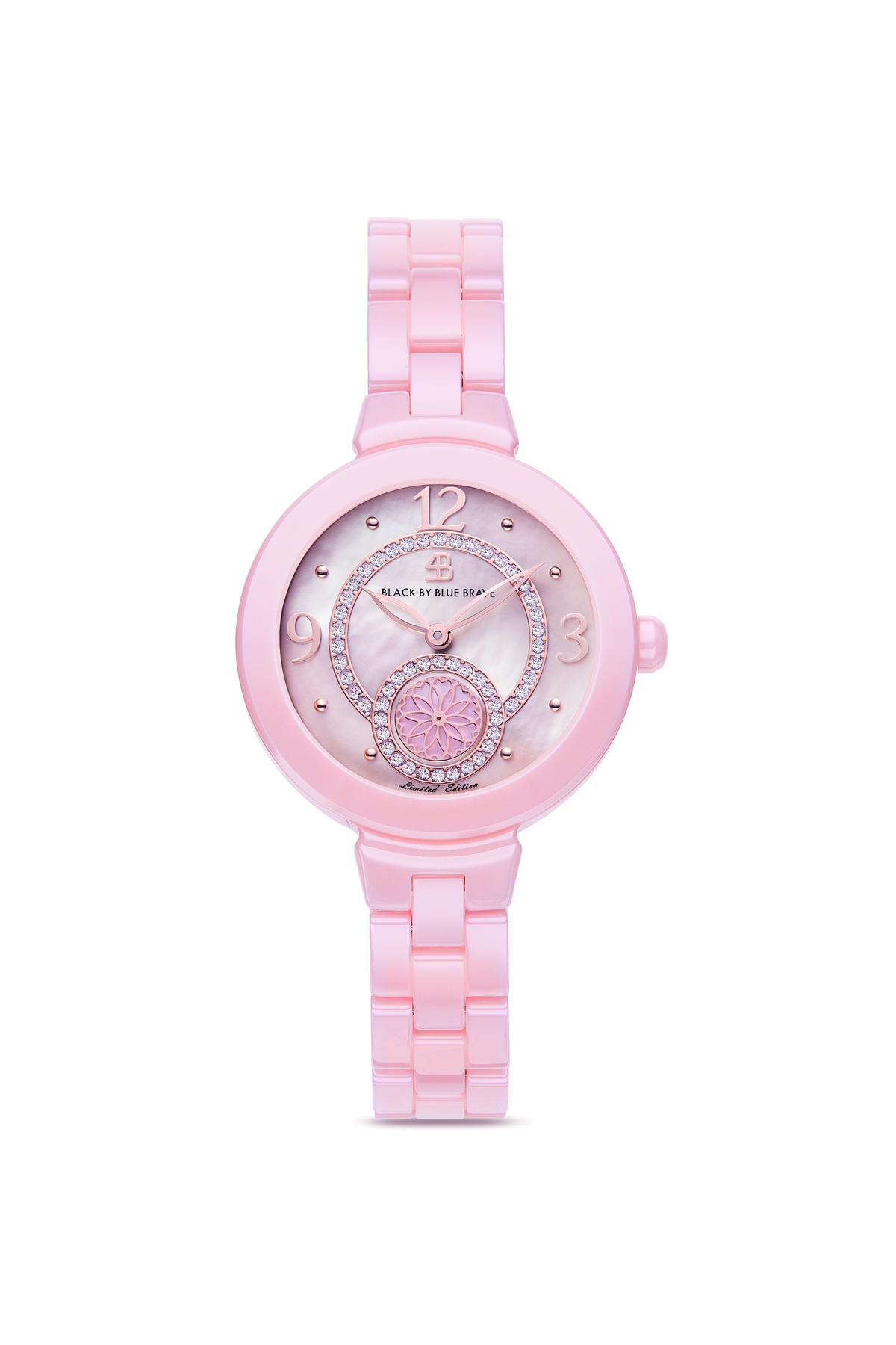 Cherry Blossom Pink Ceramic Arabic Numeral Dial Watch