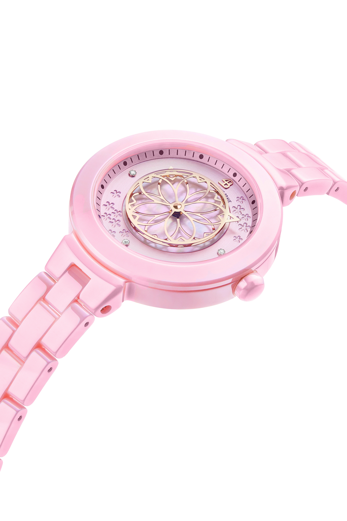 Cherry Blossom Ceramic Pink Dial Bracelet Watch
