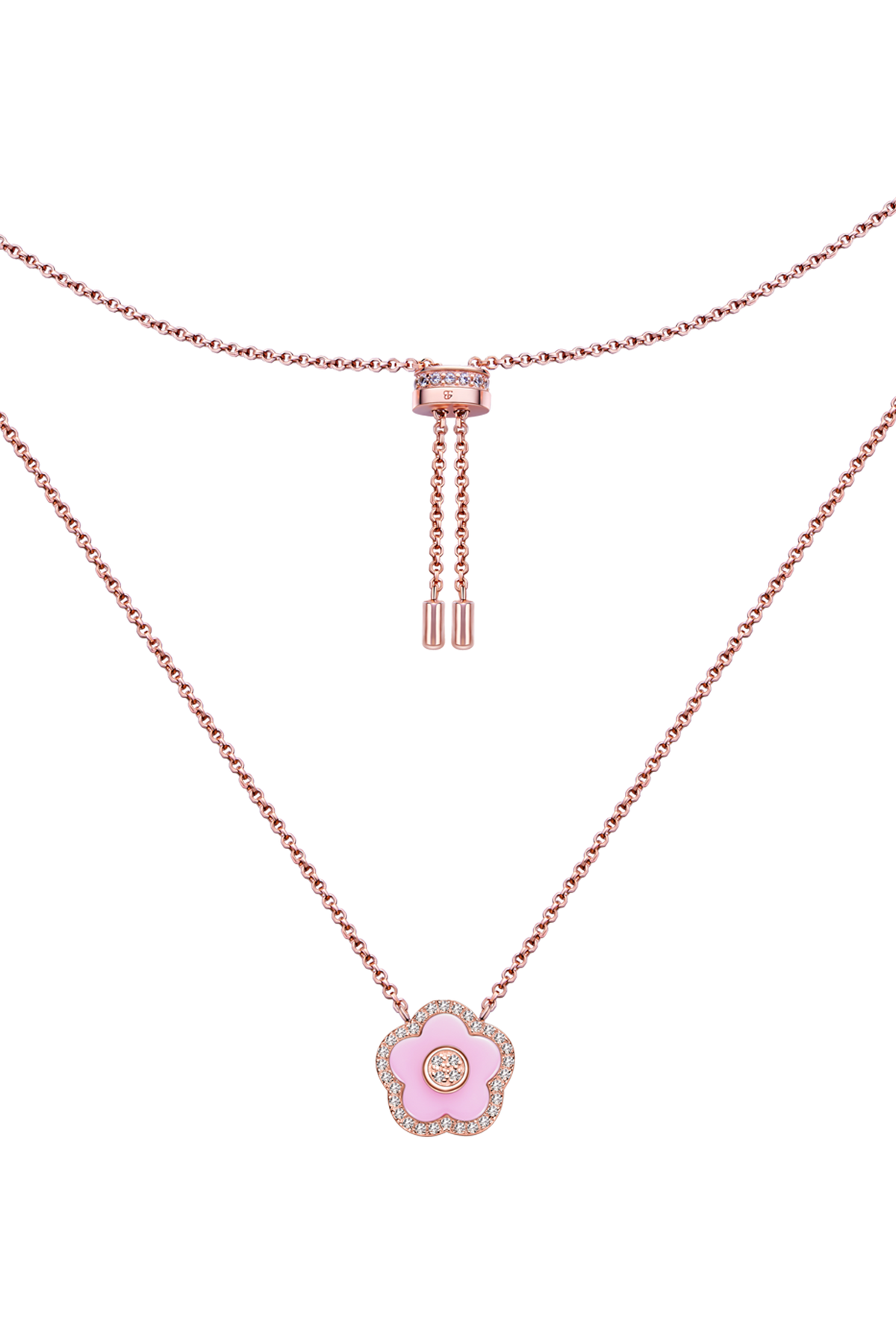Cherry Blossom Ceramic Necklace Rose Gold