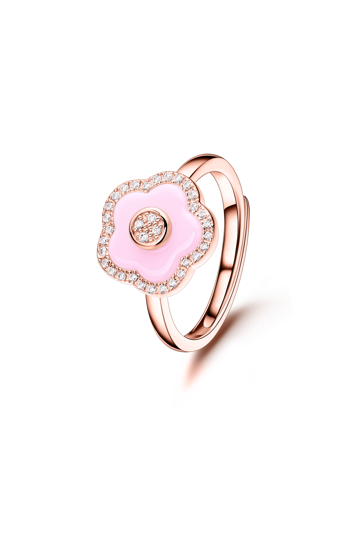 Cherry Blossom Ceramic & 2*Necklace & Earrngs & Bracelet & Ring Rose Gold