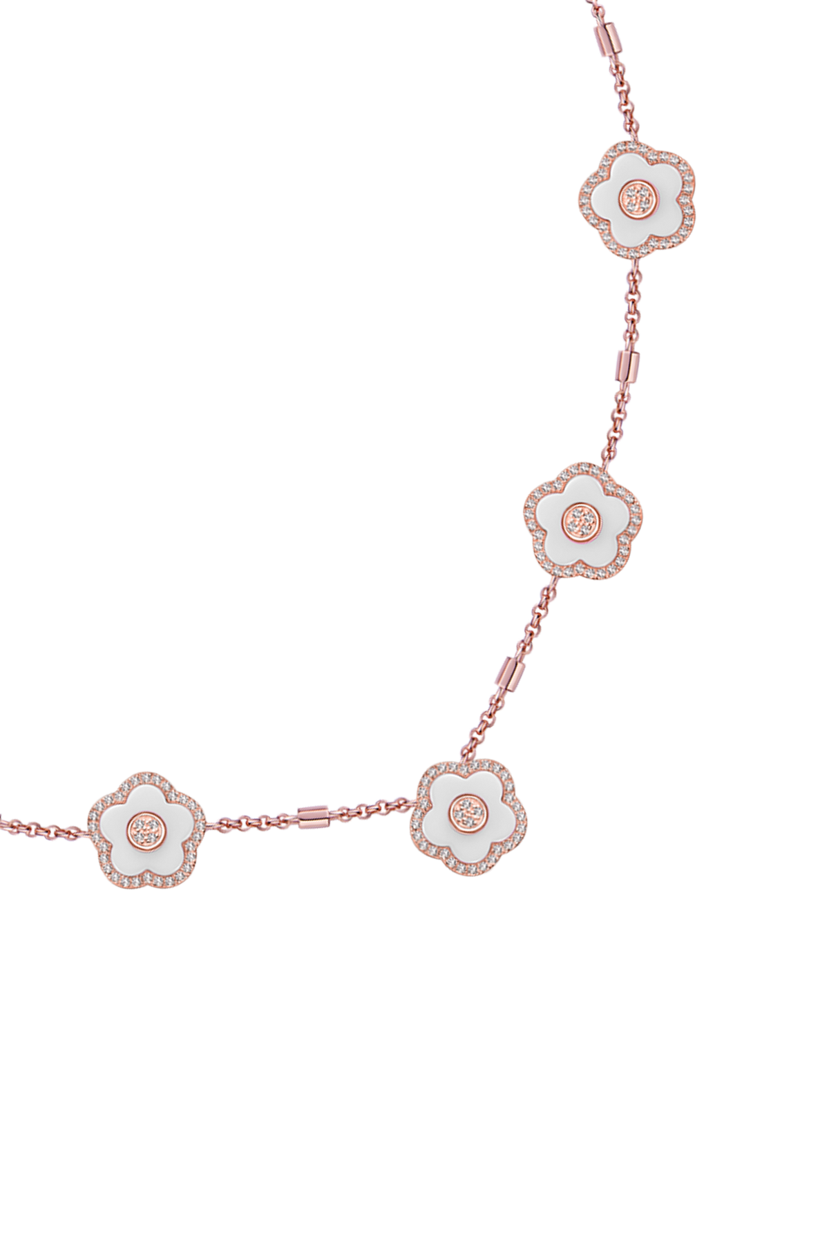 Cherry Blossom Ceramic Necklace Rose Gold