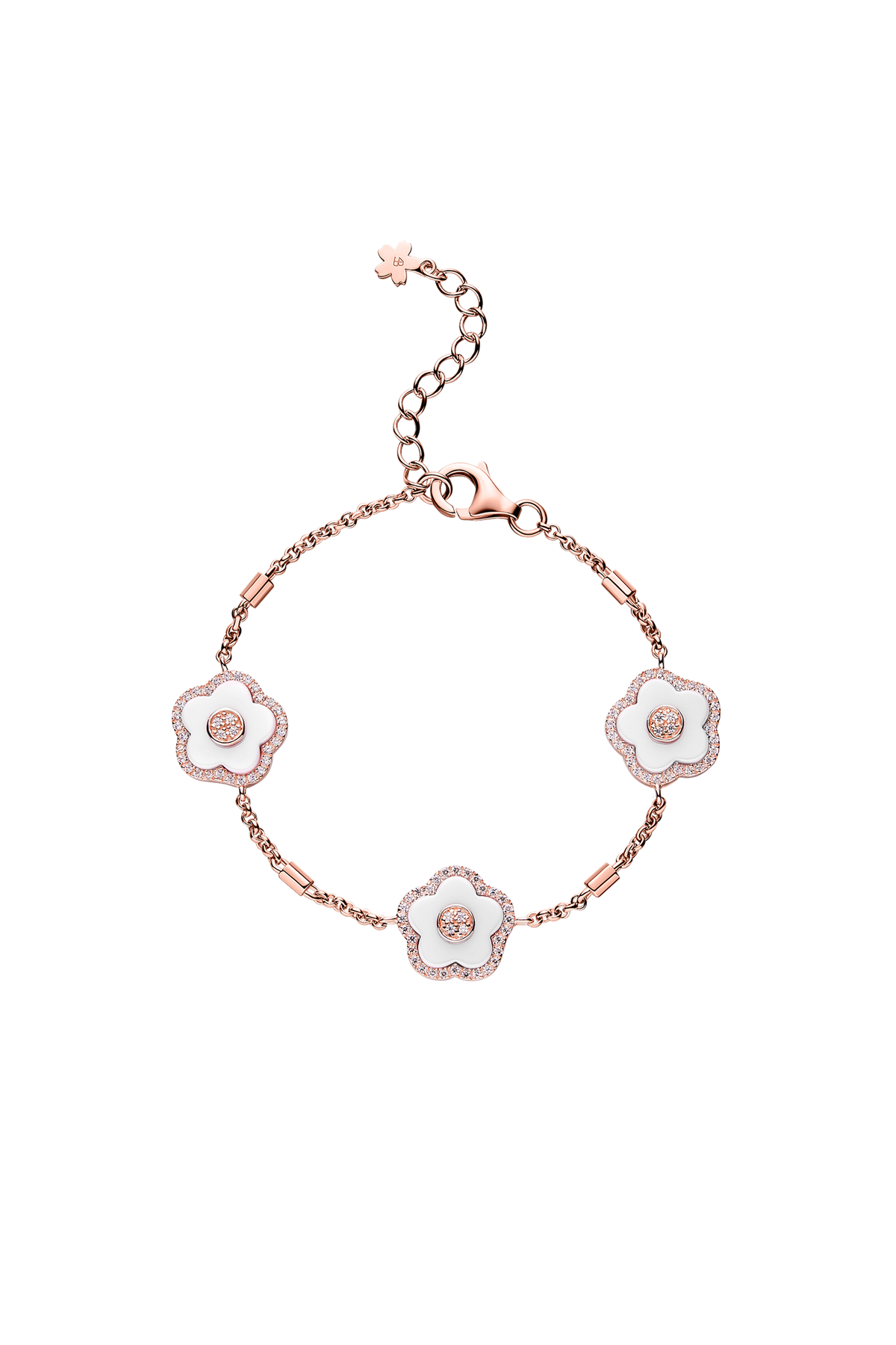Cherry Blossom Ceramic Bracelet Rose Gold