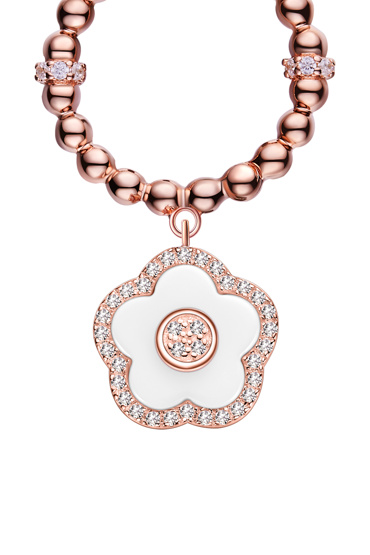 Cherry Blossom Ceramic Earrings Rose Gold