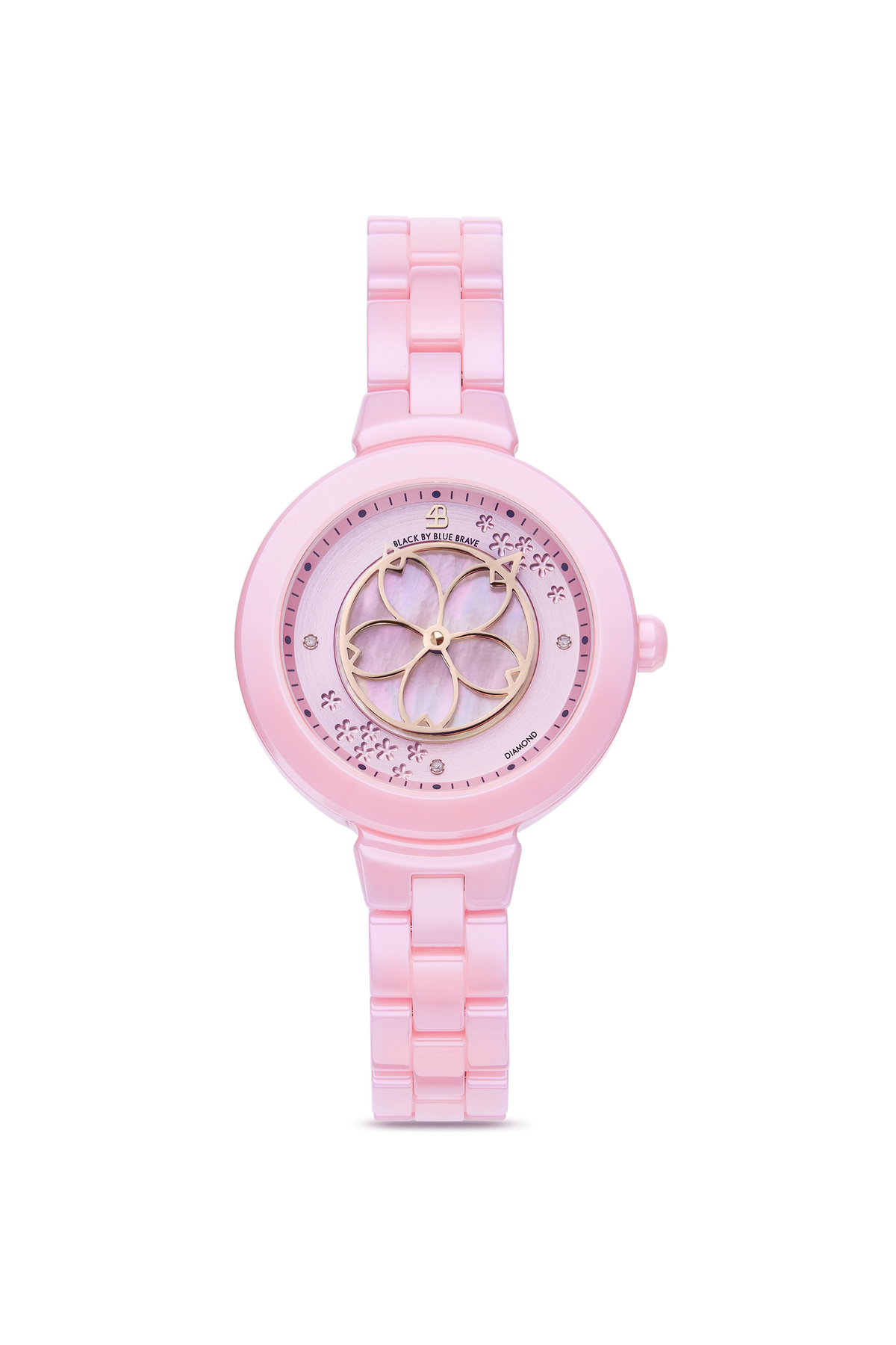 Cherry Blossom Ceramic Pink Dial Bracelet Watch