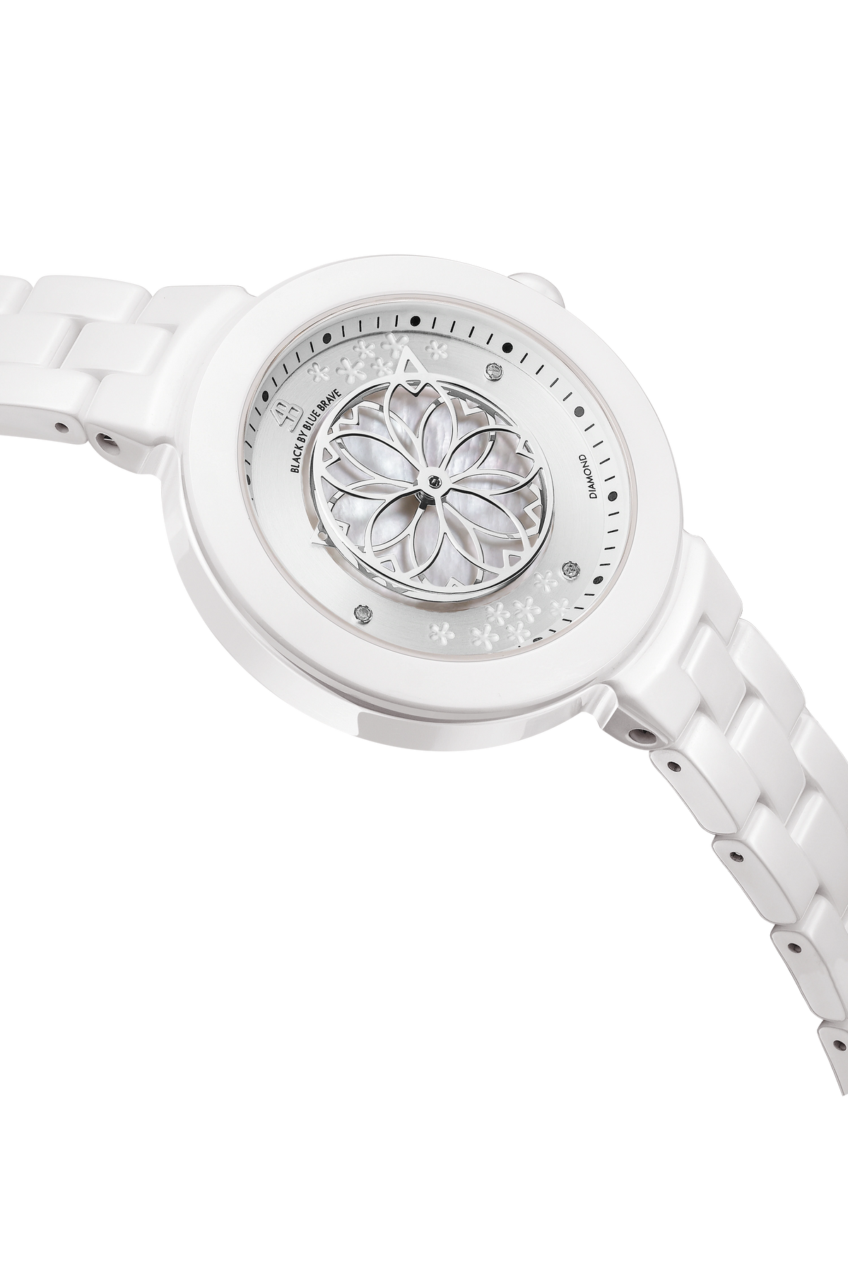 Cherry Blossom White Ceramic White Dial Watch