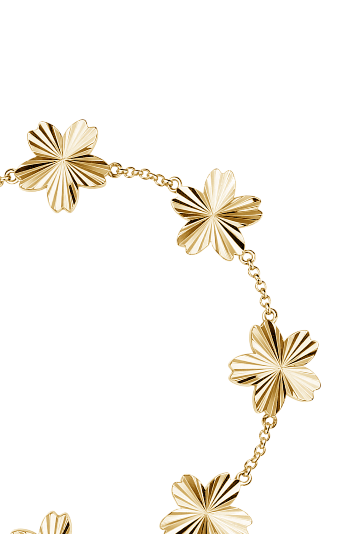 Kirschblüten-Glanz 7-Blumen-Goldarmband (18K vergoldet)