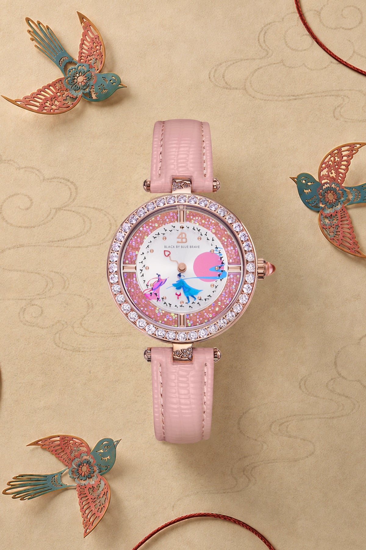 Cowherd And Weaver Girl Pink Dial Rose Gold - BLACK BY BLUE BRAVE