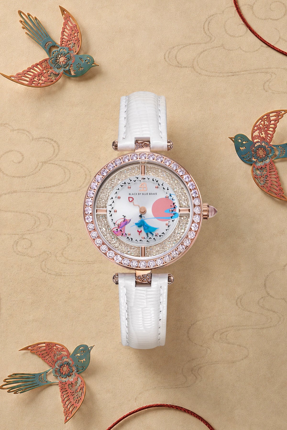 Cowherd And Weaver Girl White Dial Rose Gold - BLACK BY BLUE BRAVE