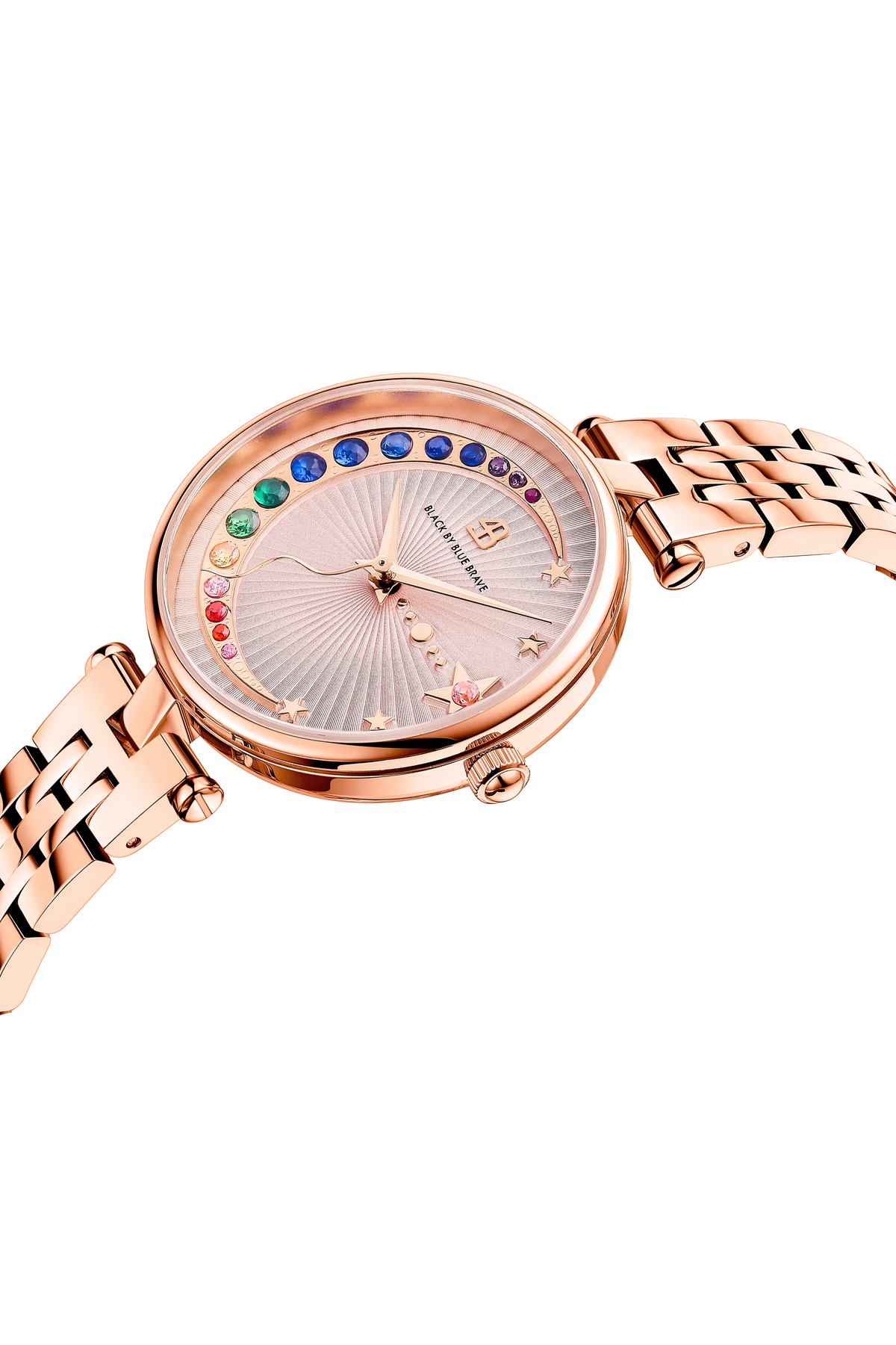 Crescent Moon 32mm Blush Pink Dial Rose Gold