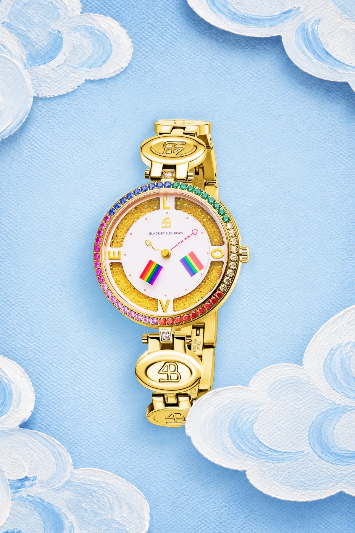 Love Wins 2024 Rainbow Gold Watch - BLACK BY BLUE BRAVE