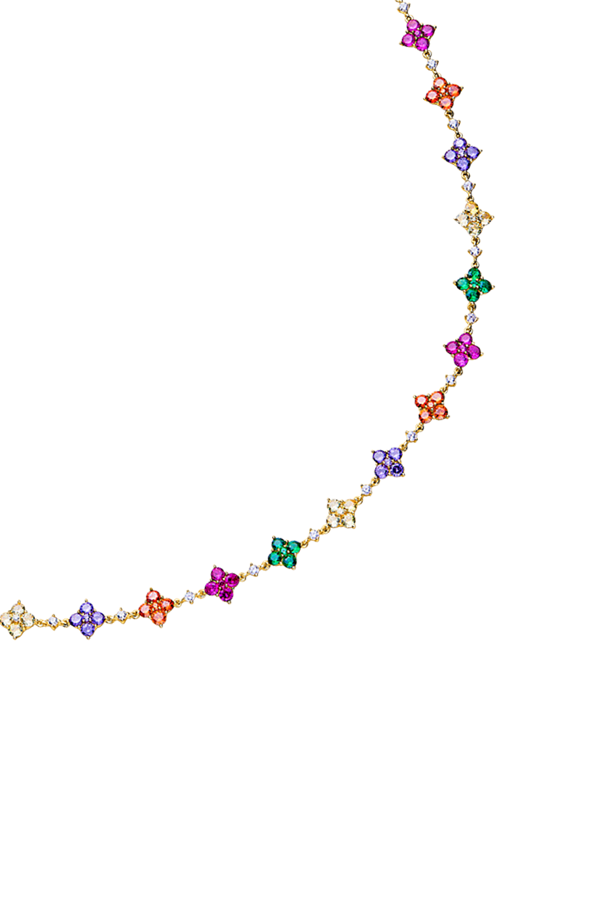 Love Wins Regenbogen-Blumen-Zirkonia-Halskette, verstellbar, Gold, Sterling-Silber vergoldet