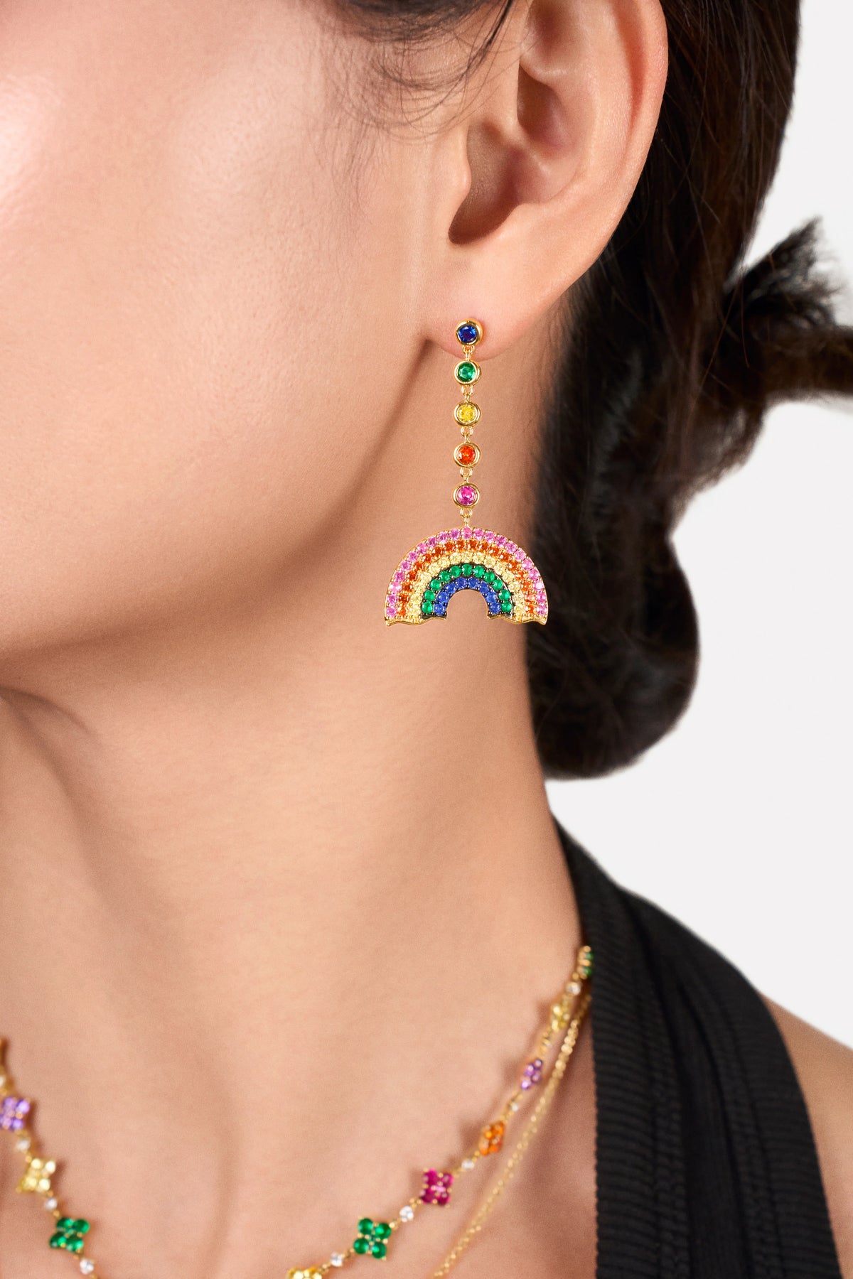 Love Wins Rainbow Earrings Gold