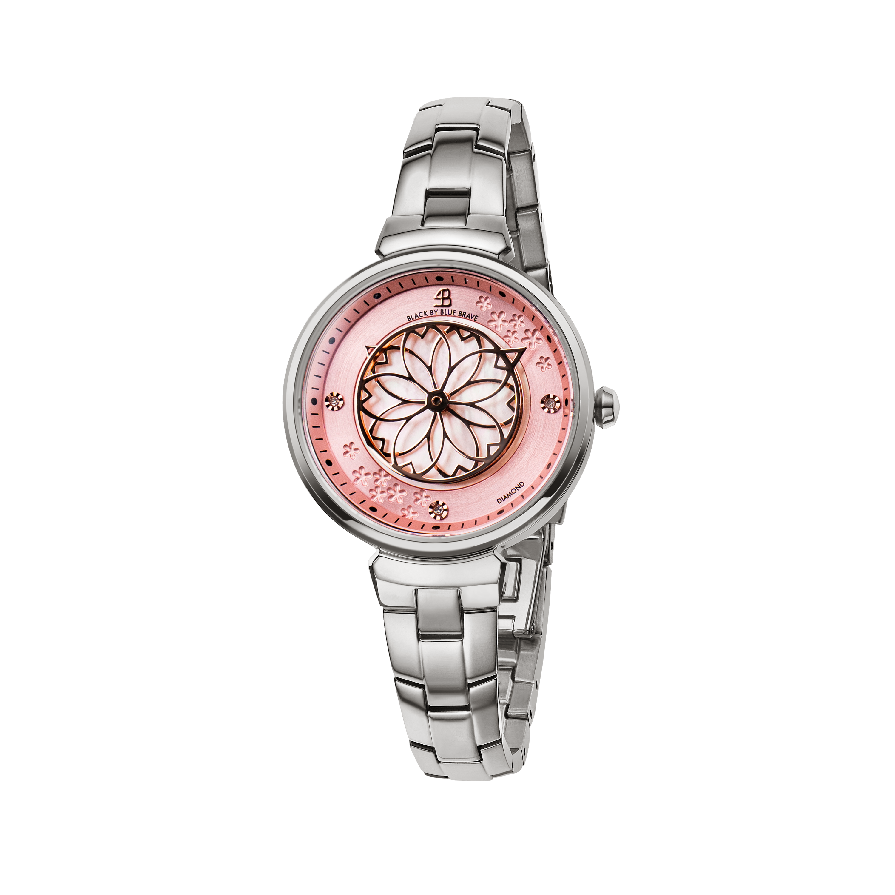 Cherry Blossom Watch | Sakura Petal Hand Silver Bracelet Watch | 4B