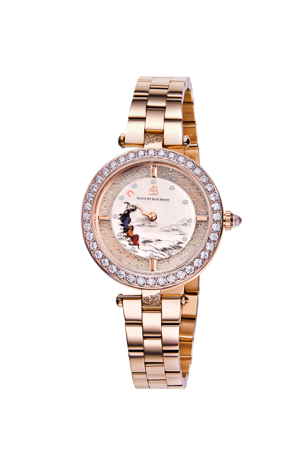 Die Companions Roségold-Uhr mit weißem Zifferblatt und Armband